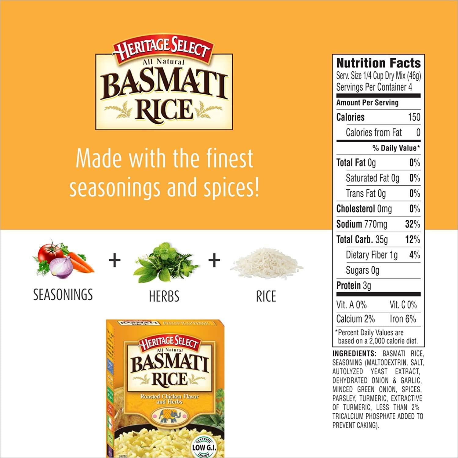 Heritage Select Premium Basmati Rice Roasted Chicken & Herbs 6.5oz