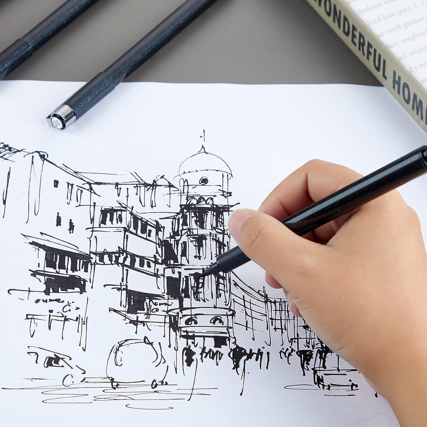 Art Pen For Drawing On Phone Set Of 12 Fine Point Micro Pens For