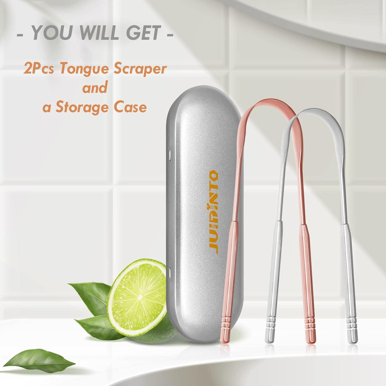 JUIDINTO Tongue Scraper Cleaner 2 Pack Medical Grade 100 Stainless