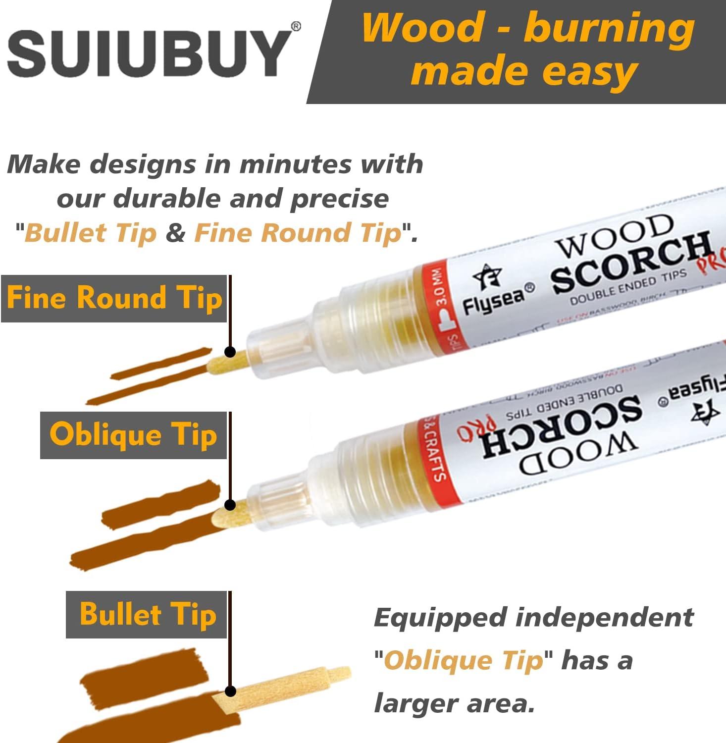Woodburning Pen Tool , Marker for Burning Wood, Chemical Wood Burner,  Pyrography Wood Burning Marker Pen KIT for DIY, Easy, Safe, Wood Burning  Kit, Bullet Tip Chemical Scorch Marker Pen ,Do-it-Yourself Kit