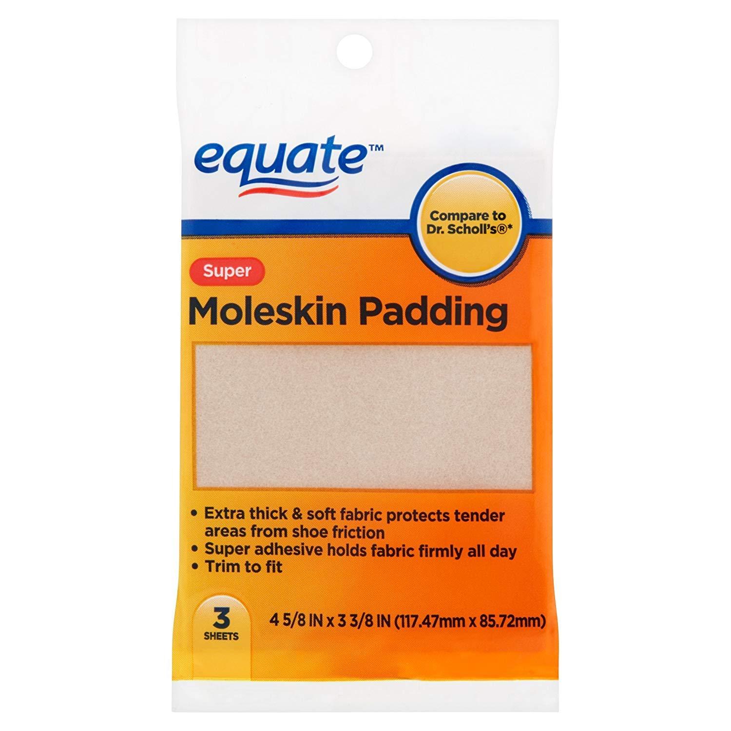 Equate Super Moleskin Padding 3 Count Comfortable Protection for