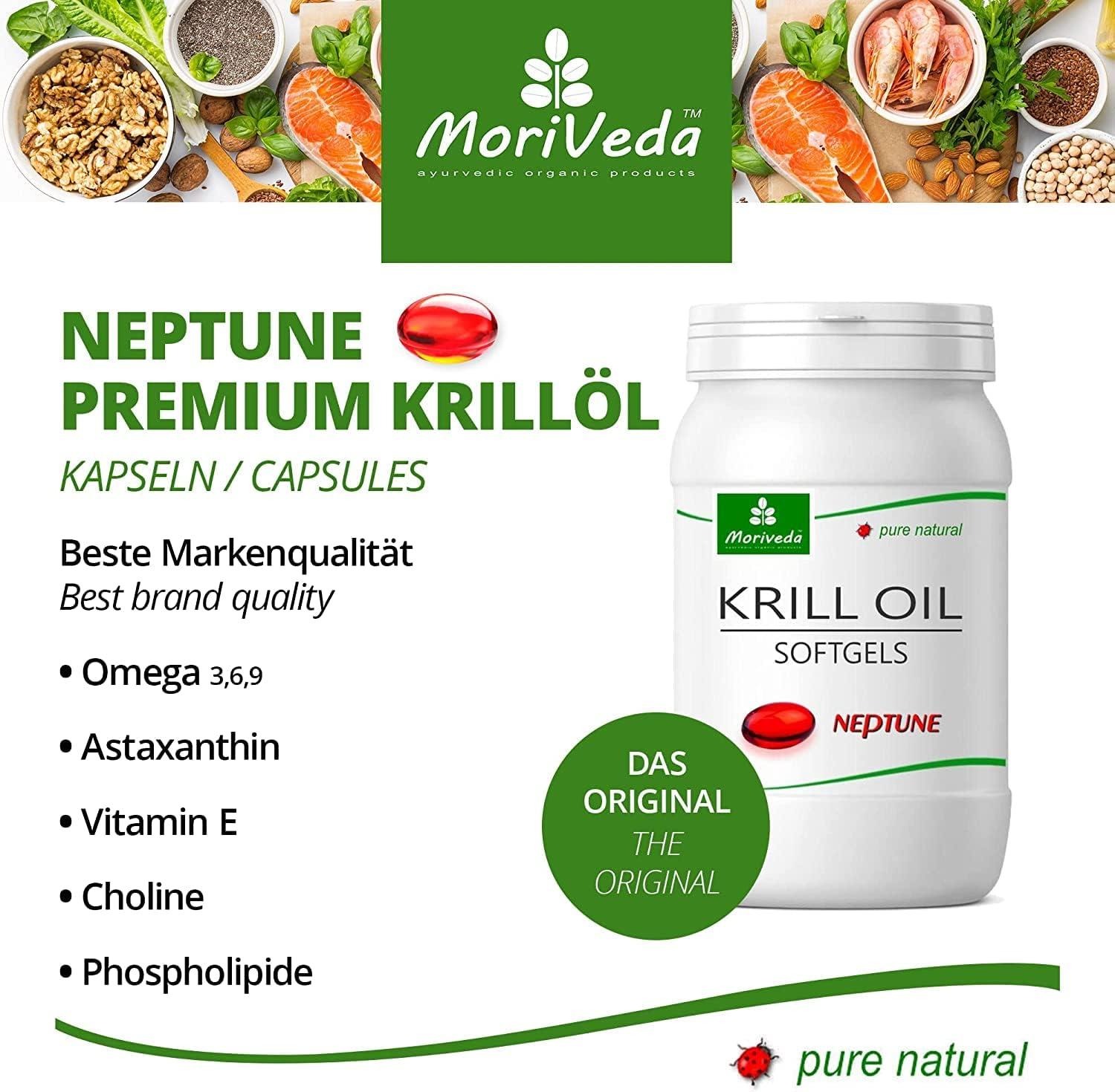 MoriVeda Neptune Krill Oil Capsules I Omega 369 astaxanthin