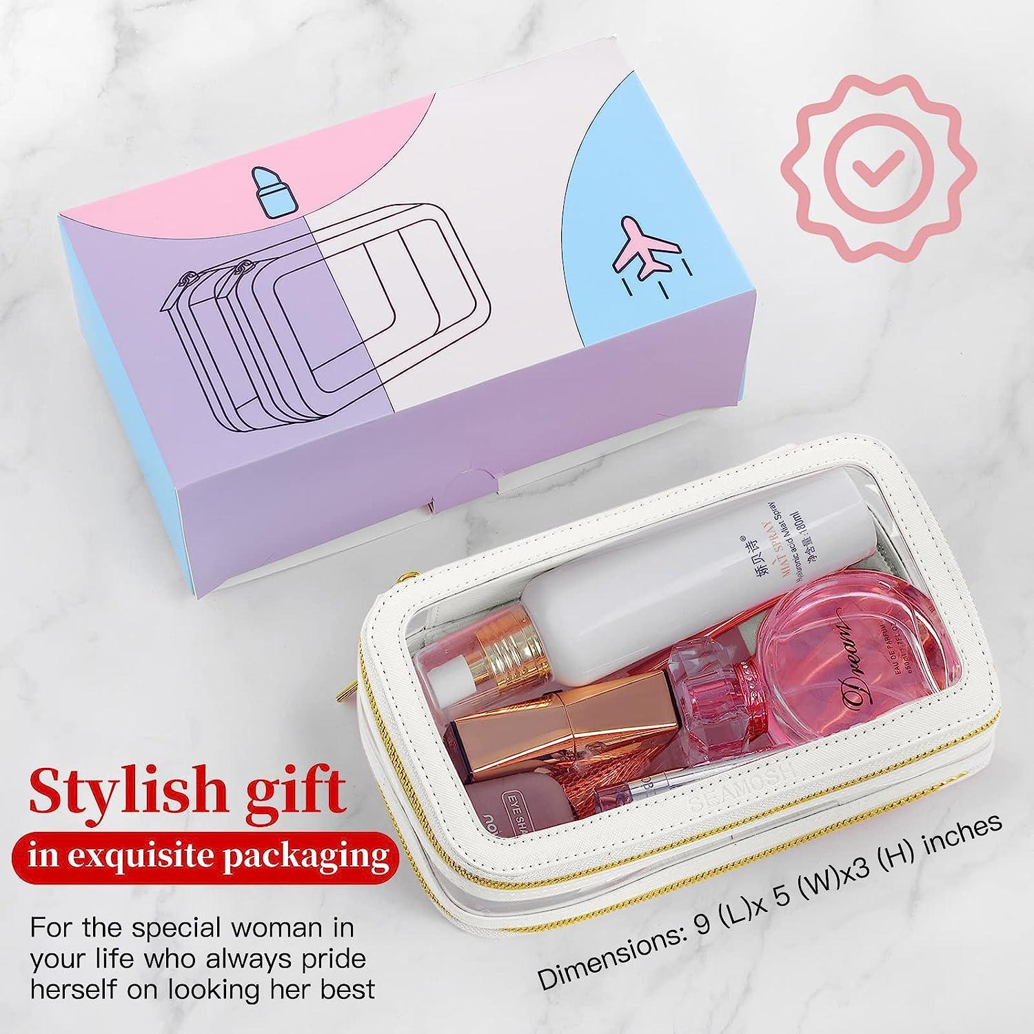 SEAMOSH Clear Travel Makeup Organizer Bag - Portable Toiletry Cosmetic Pouch for Women - Perfect for Business and Personal Travel (White) | Buy Now with Express International Delivery | GoSupps.com SEAMOSH Clear Travel Makeup Organizer Bag - Portable Toiletry Cosmetic Pouch for Women - Perfect for Business and Personal Travel (White) | Buy Now with Express International Delivery | GoSupps.com