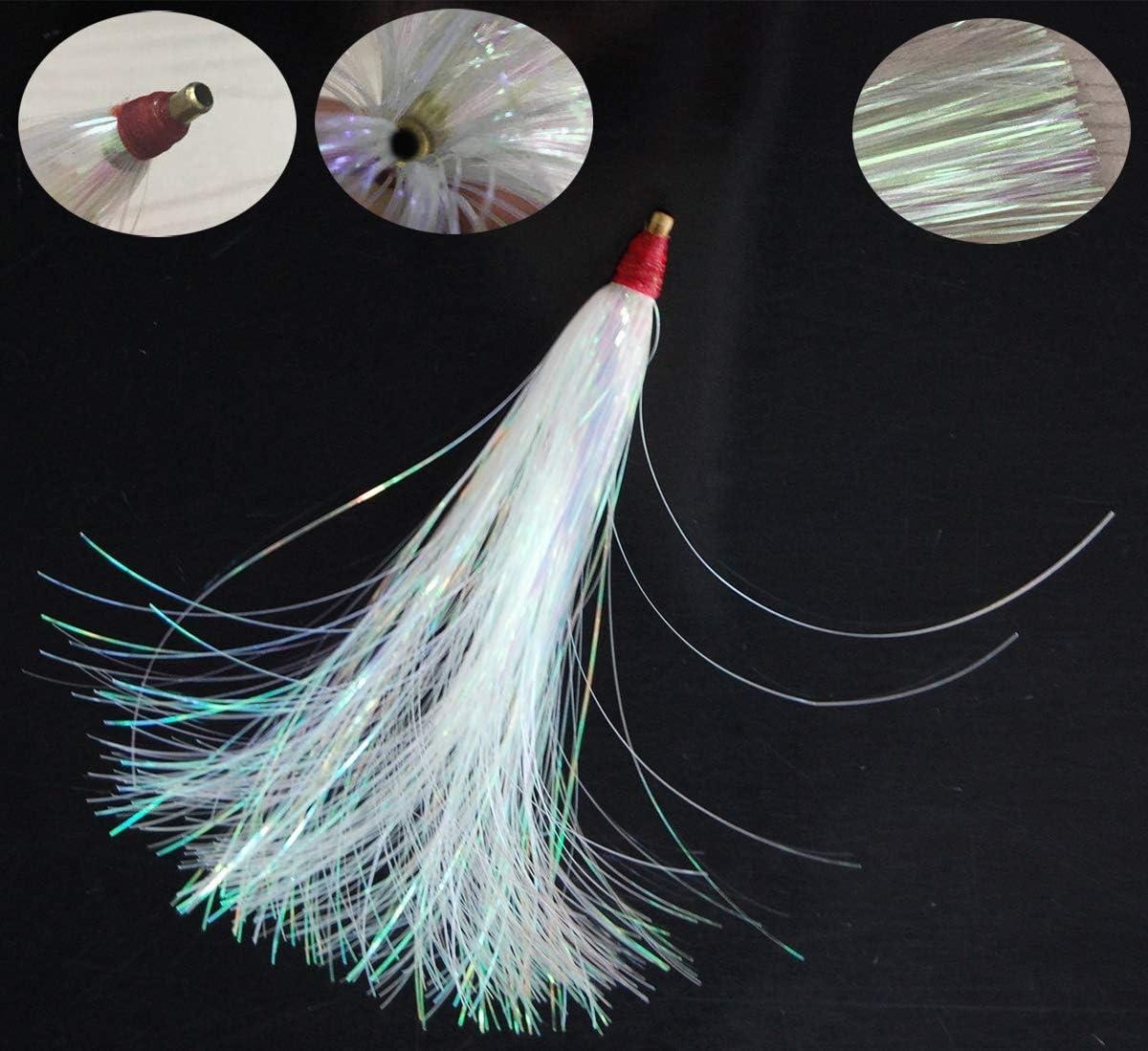 Bucktail Teasers Mylar Flash Teaser Tail - Fluke Rigs, Flounder Fishing ...