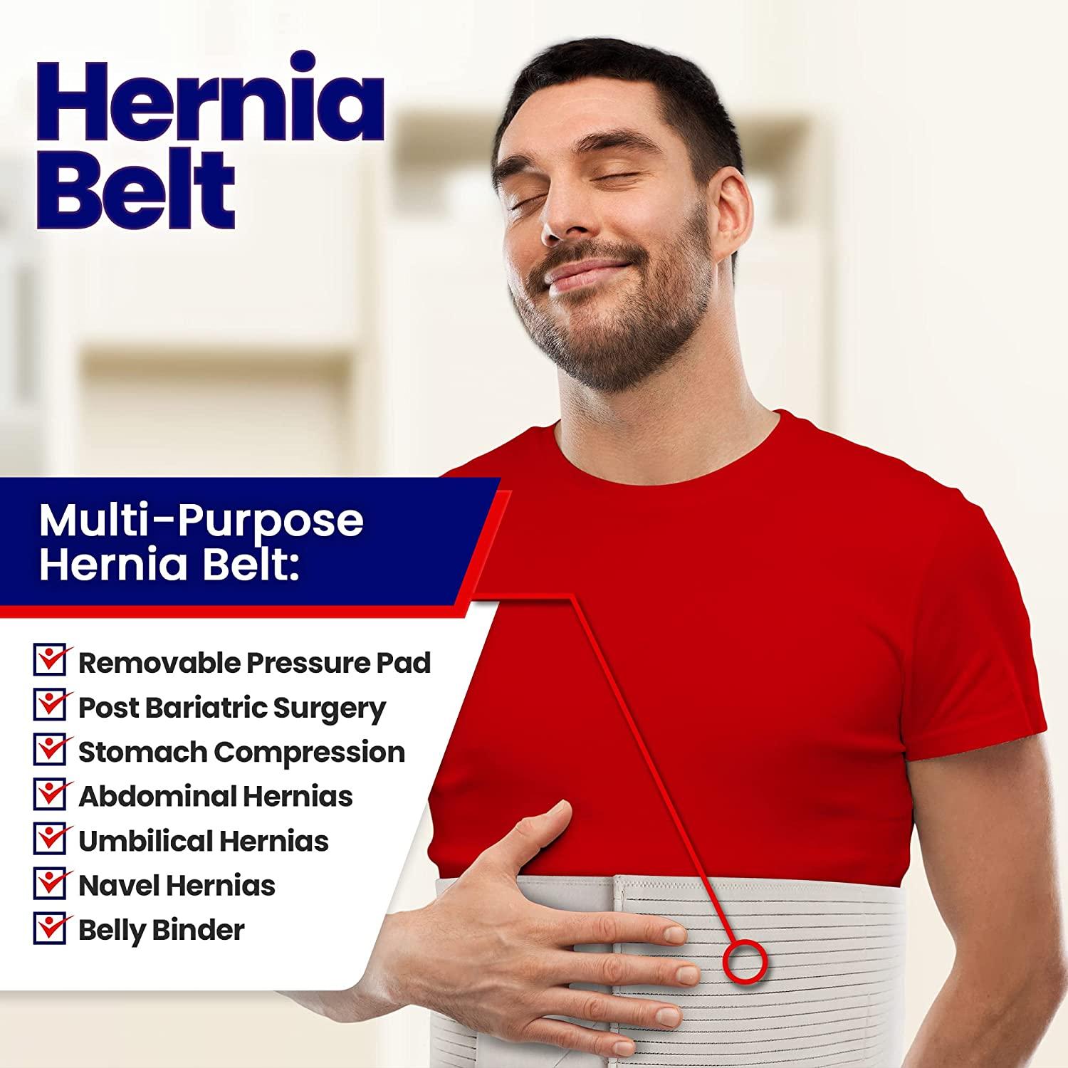 Hernia Belt for Men and Women Beige Abdominal Binder Belly Band For