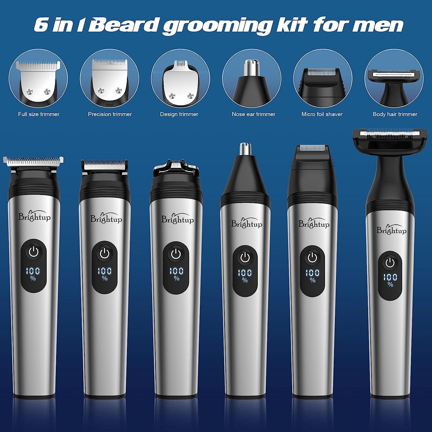 Brightup Beard Trimmer for Men 22 Piece Beard Grooming Kit with Hair