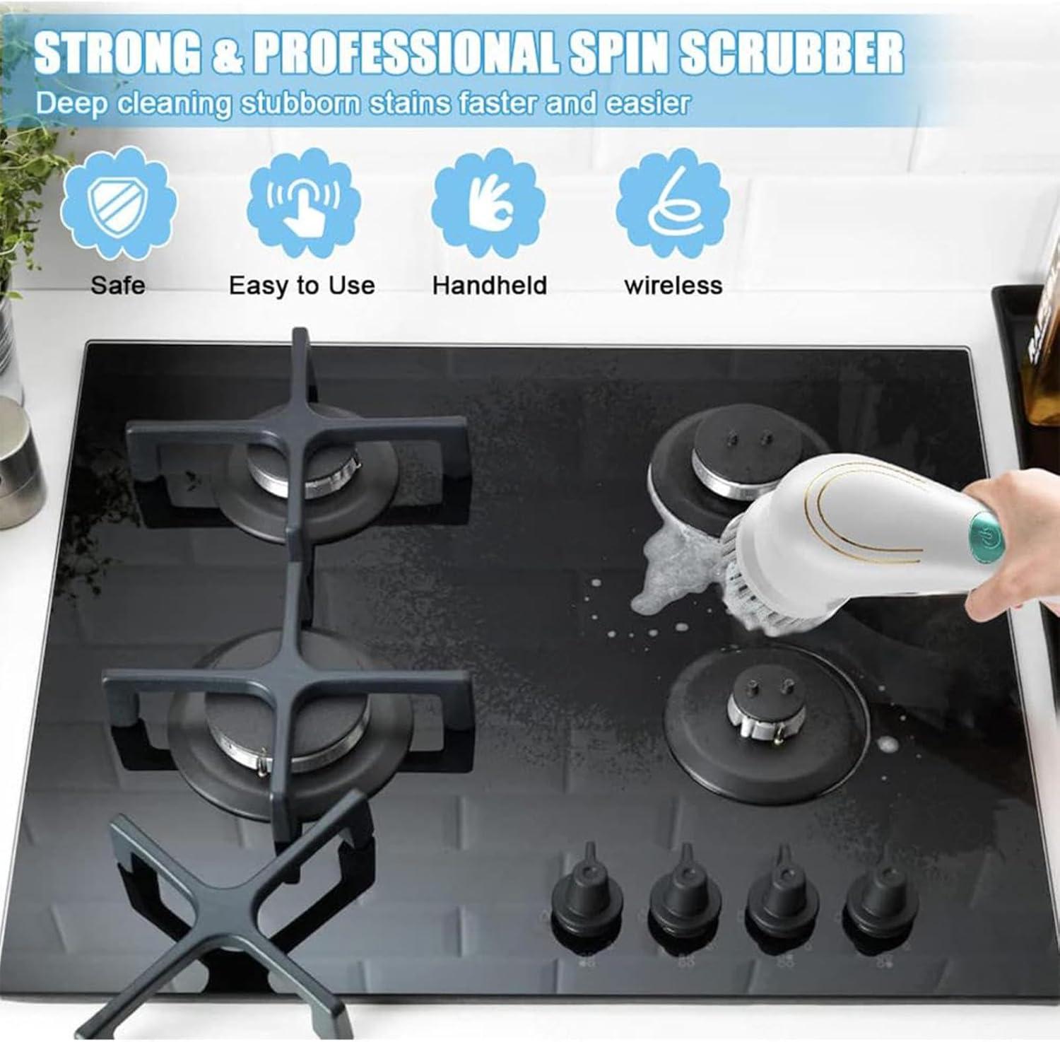 Portable Hand Scrubber with 5 Changing Heads Power Shower Cleaner USB  Charging 360 Vibration Cleaning Bathroom Spin Brush for  Kitchen/Bathroom/Floor/Car/Glass | Buy Now with Express International  Delivery