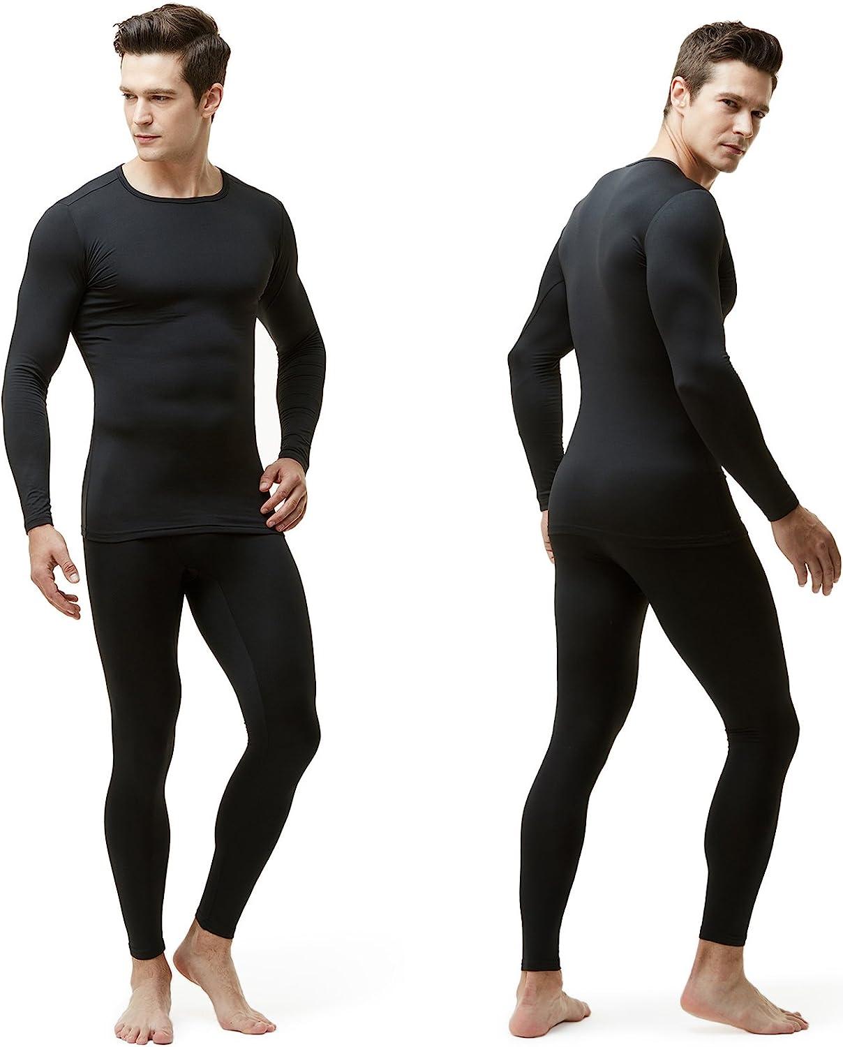 Men's thermoactive fleece underwear (top) - black