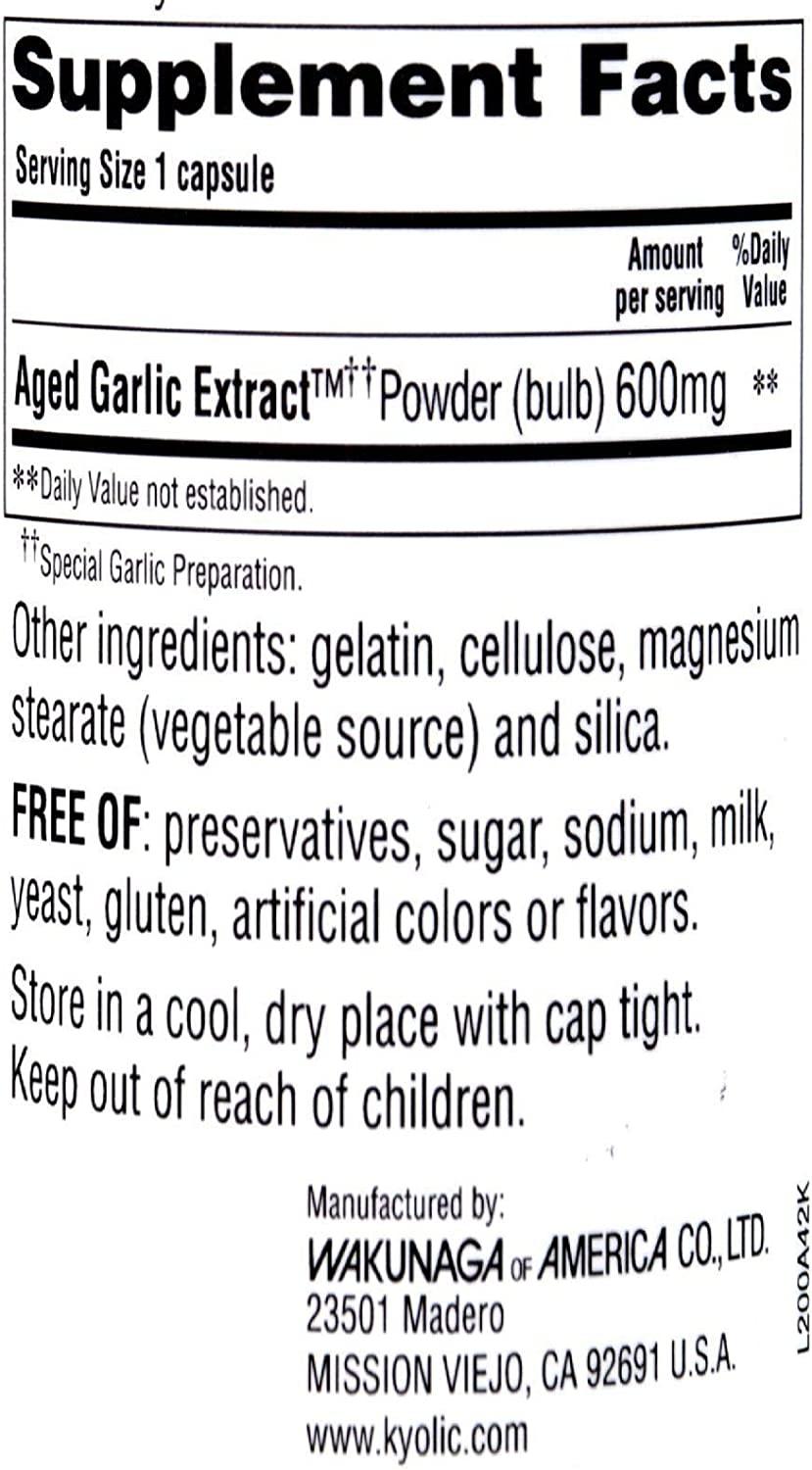 Kyolic Aged Garlic Extract Extra Strength Reserve 120 Capsules