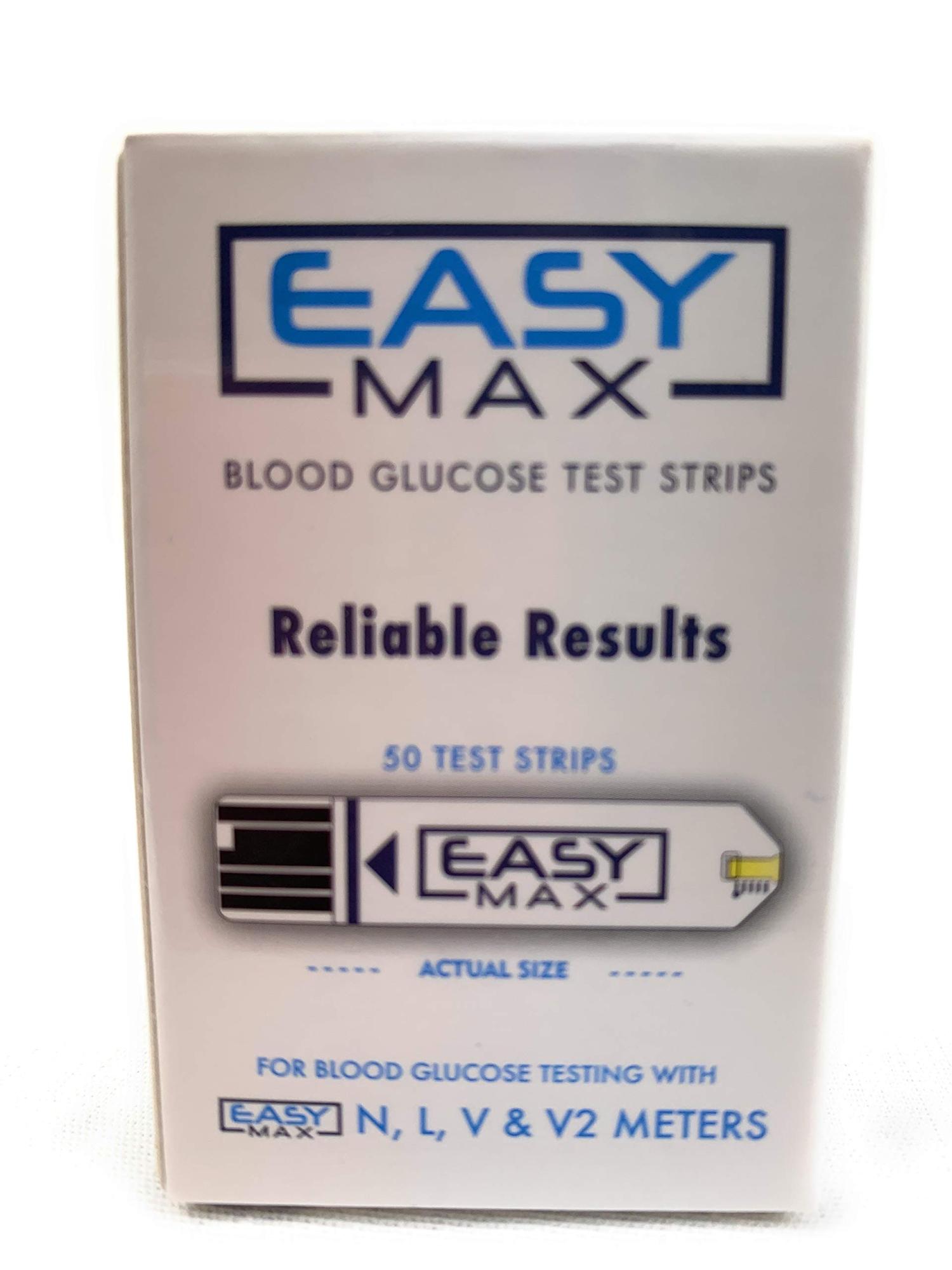 EasyMax N Blood Glucose Test Strips 50ct Accurate Diabetes Monitoring