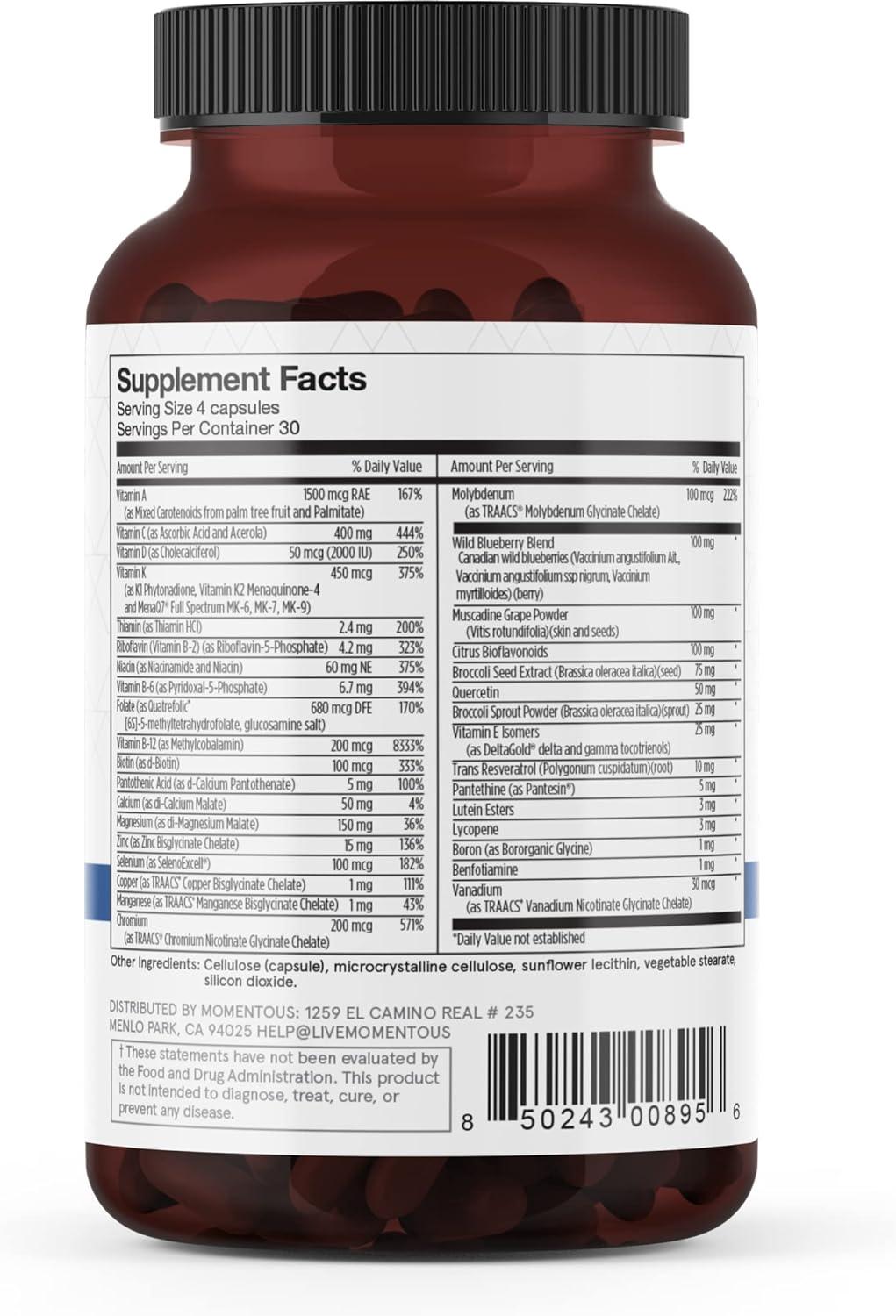 Momentous Essential Multivitamin Complete Vitamin and Mineral Complex