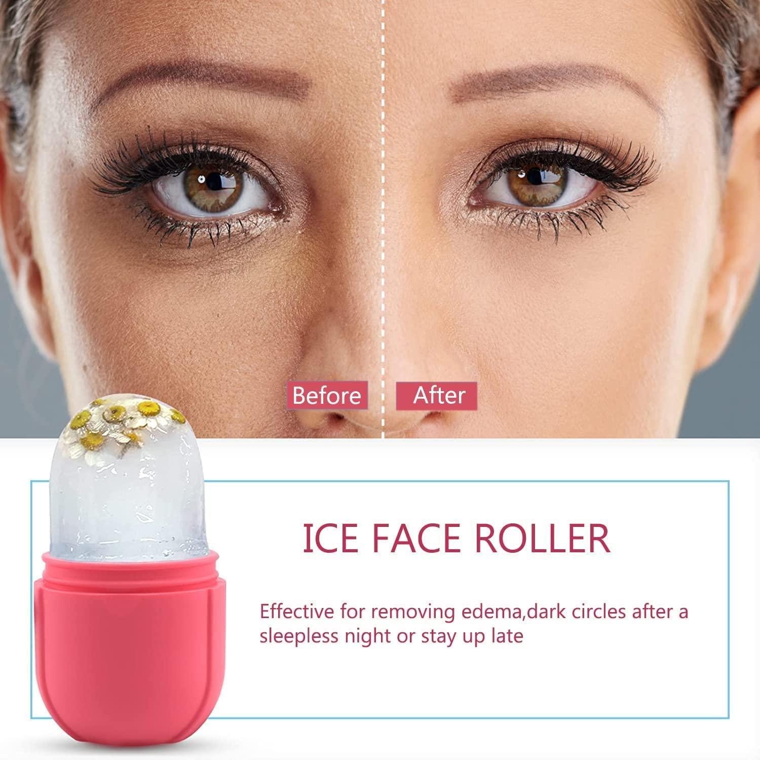 Ice Roller for Face and Eye,Gua Sha Massage,Neck & Cold Therapy for