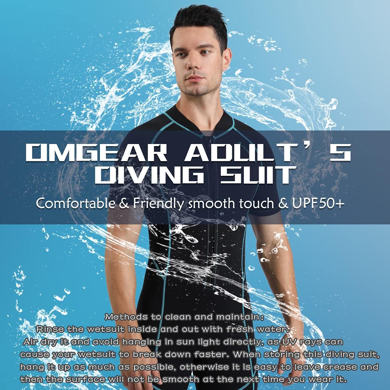 OMGear Wetsuit Women Men 2mm Neoprene Dive Shorty Wet Suit Thermal