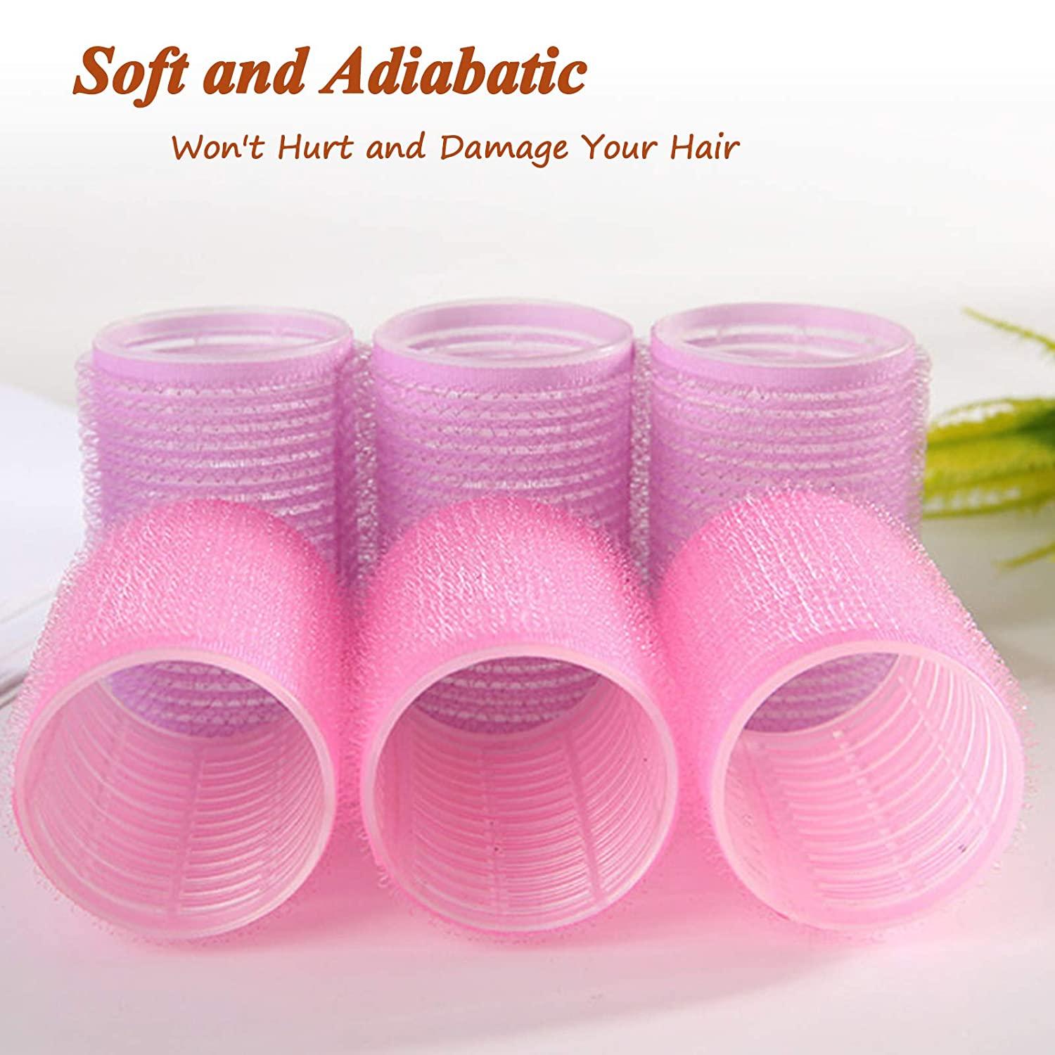 Jumbo Hair Rollers Set - 6 Packs for Salon Hairstyling - Self Grip ...