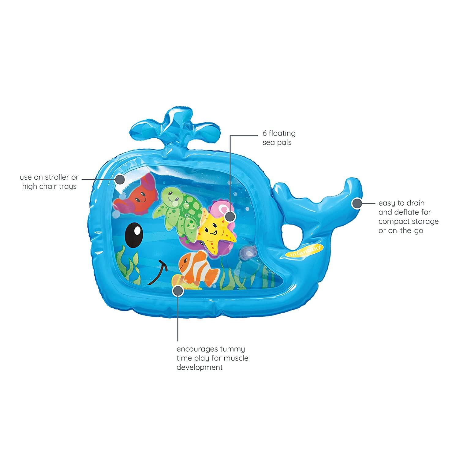 Infantino Pat Play Water Mat Whale Themed Tummy Time Sensory