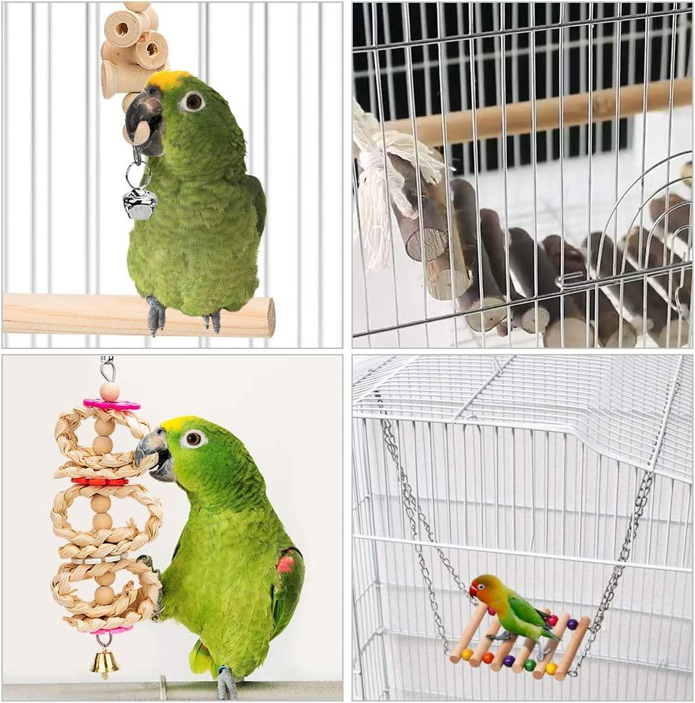 8 Packs Bird Parrot Swing Hanging Toy