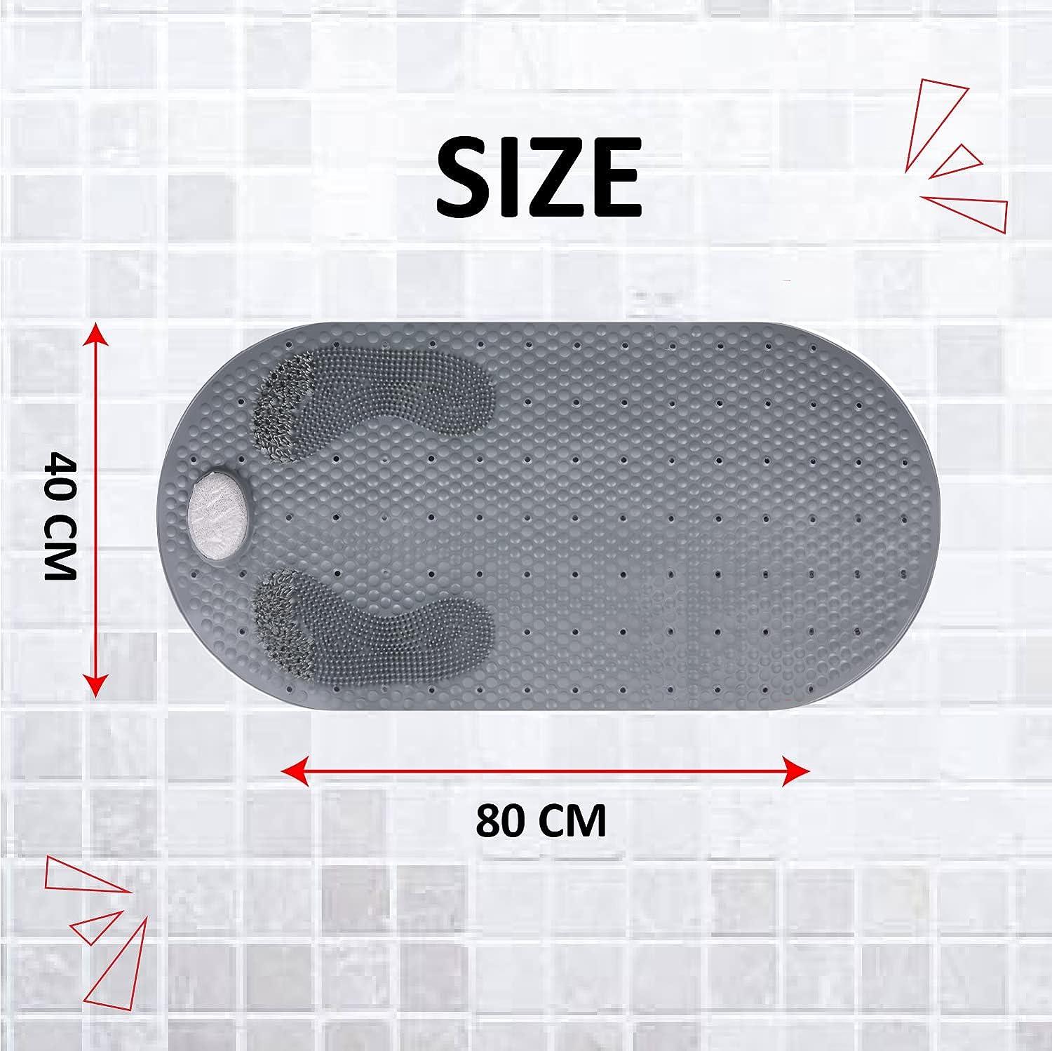 Foot Scrubber Shower Mat with Pumice Stone 80 40 cm Anti Slip