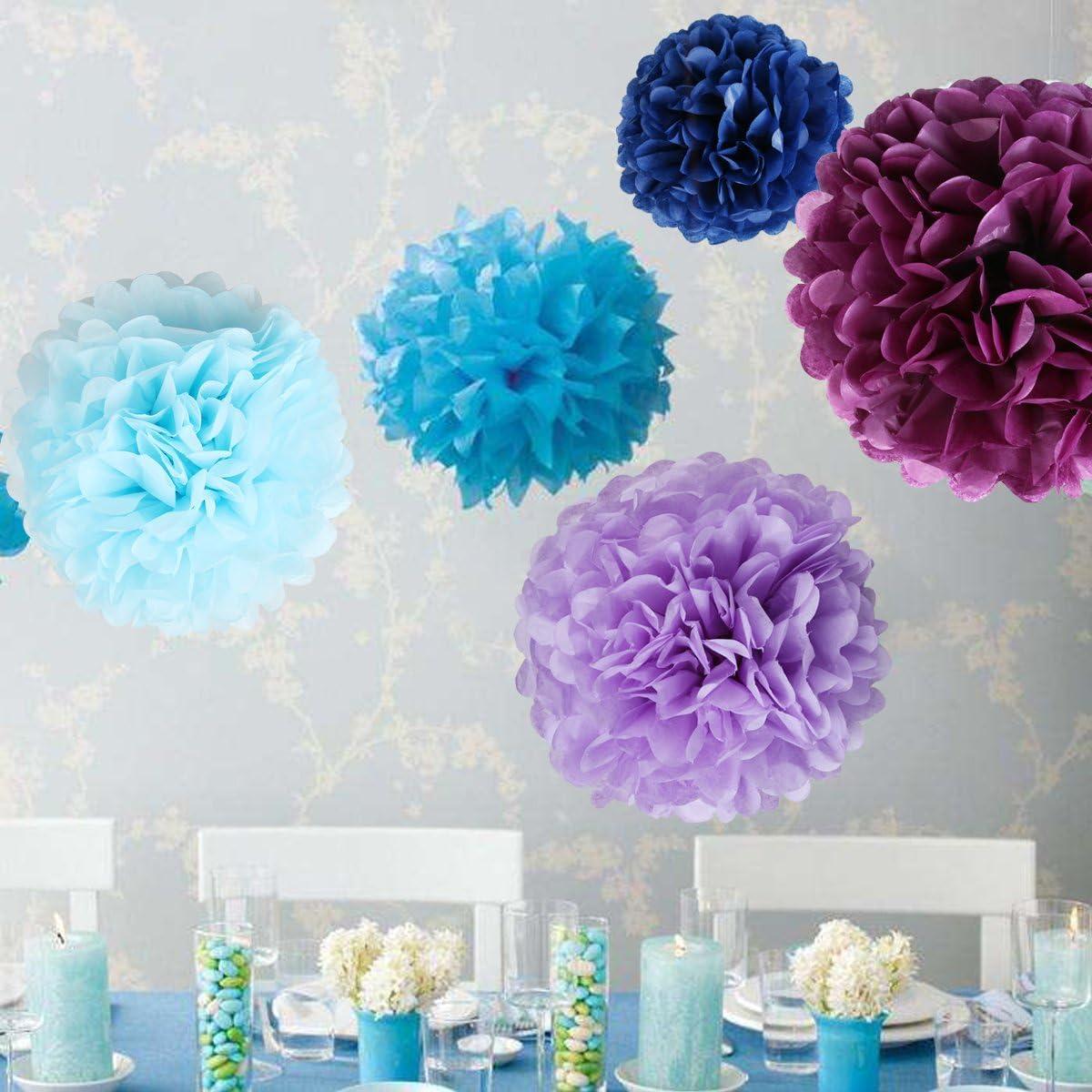3pcs Black Artificial Paper Flowers Tissue Paper Pom Poms for Birthday  Wedding Party Decorations