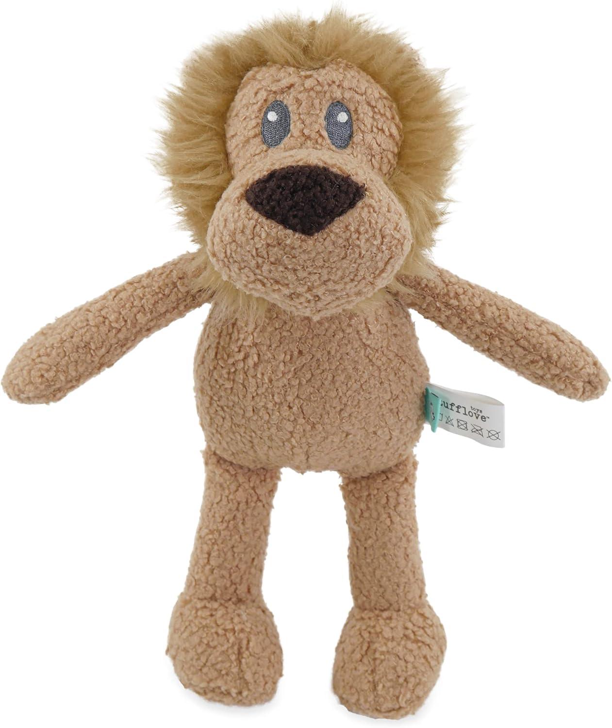 Tufflove Lion Small Tough Dog Toy for Small to Medium Dogs Brown