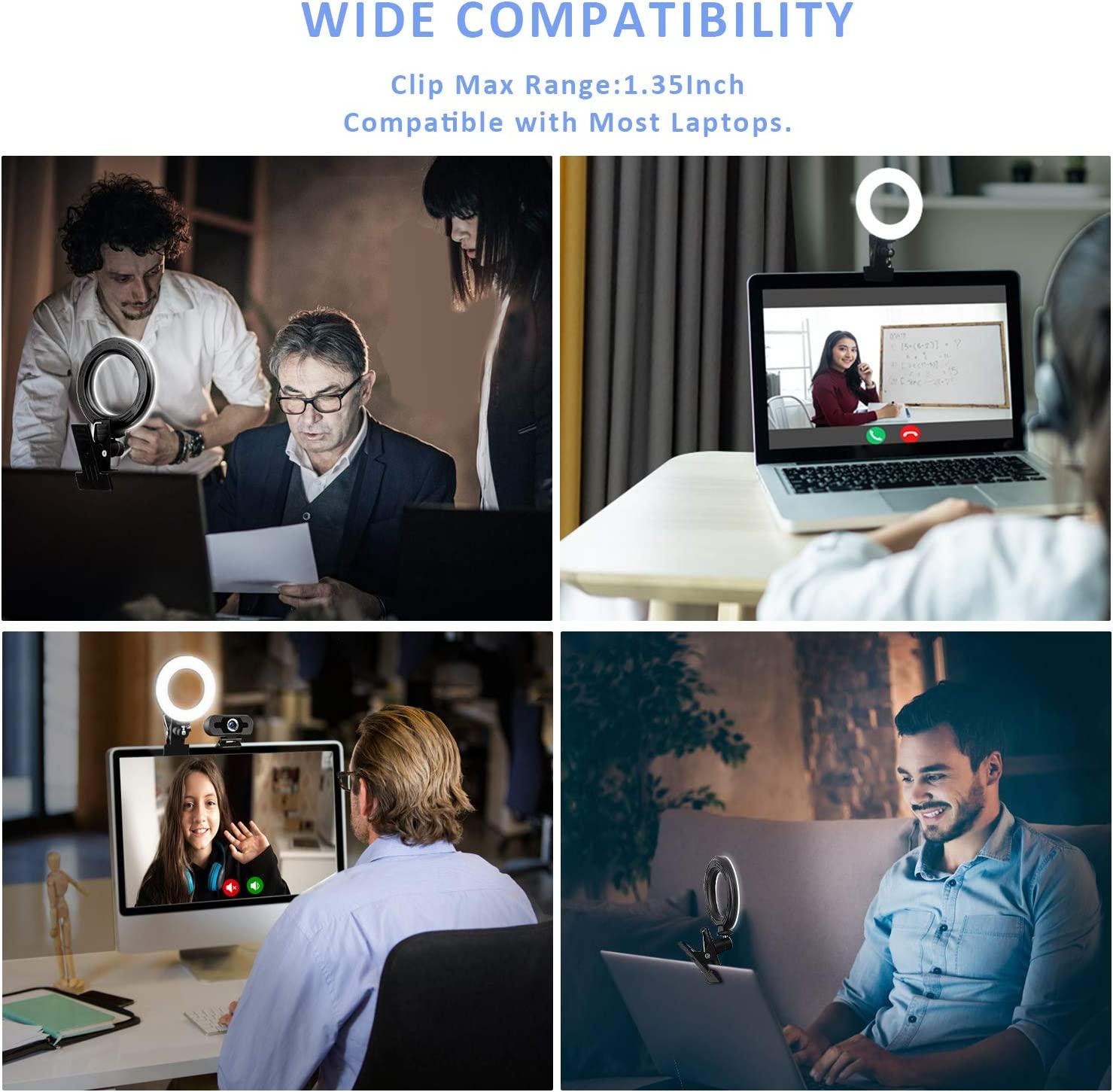 Cyezcor Video Conference Lighting Kit, Ring Light for Monitor Clip On