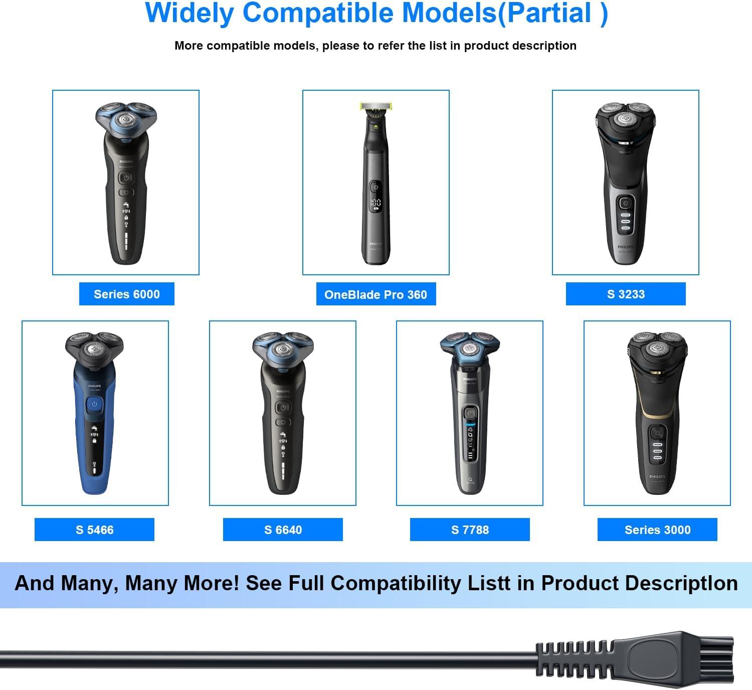 15V Philips Shaver Charger HQ8505 Cable UK for Philips Norelco Series