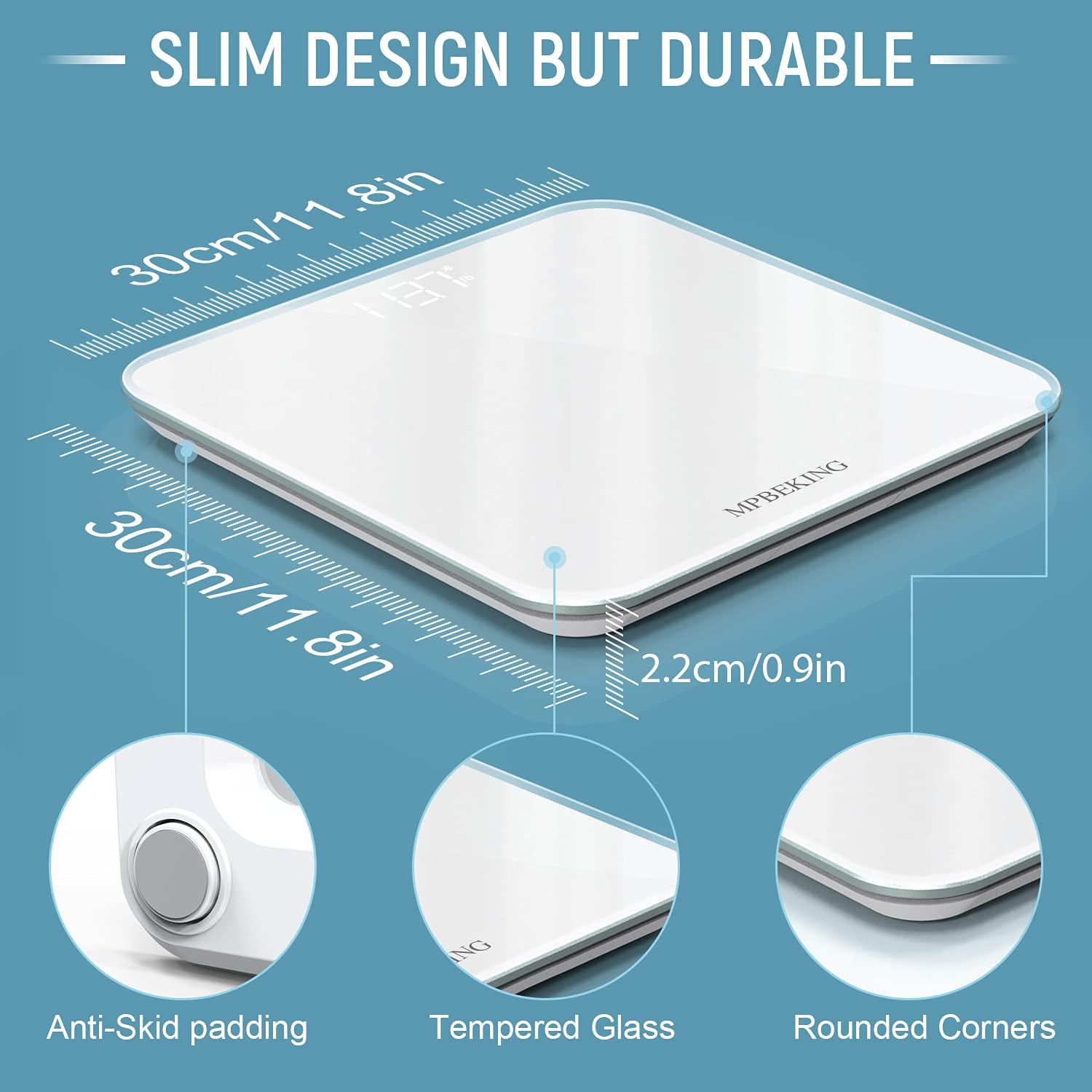 High Precision Digital Bluetooth Body Weight Bathroom Scale with Ultra Wide  Platform and Easy-to-Read Backlit LCD,400 Pounds 