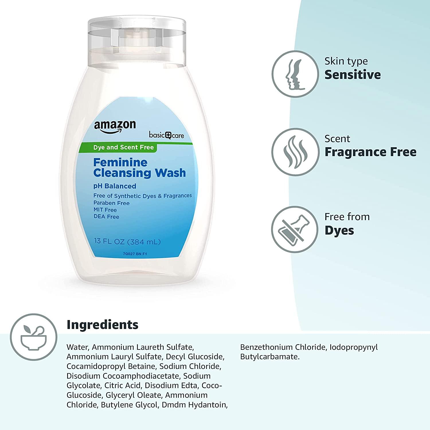 Amazon Basic Care Feminine Cleansing Wash, Dye & Scent Free