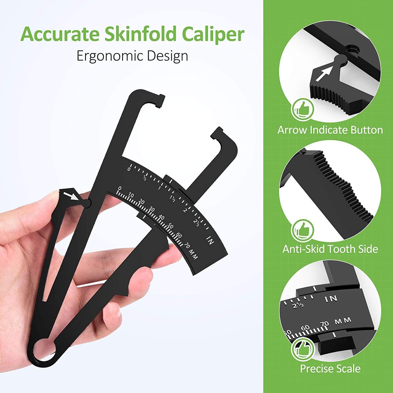 Body Fat Caliper Combo for Accurate Measurement Men and Women Body