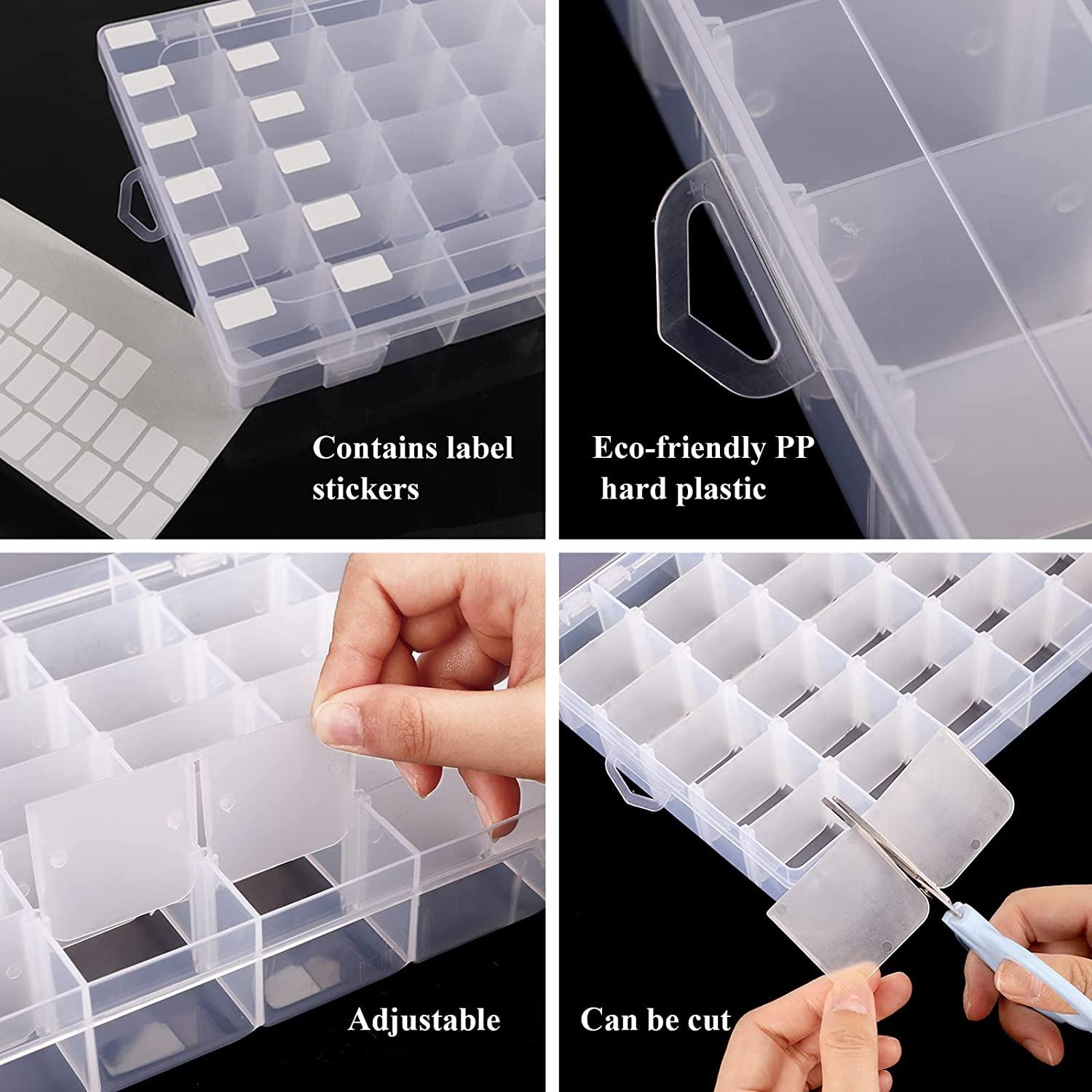 OUTUXED 36 Grids Clear Plastic Organizer Box with Adjustable Compartment  Dividers, Jewlery Storage Bead Organizer Rock Collection Box for Fishing  Tackles Washi Tapes Threads 1