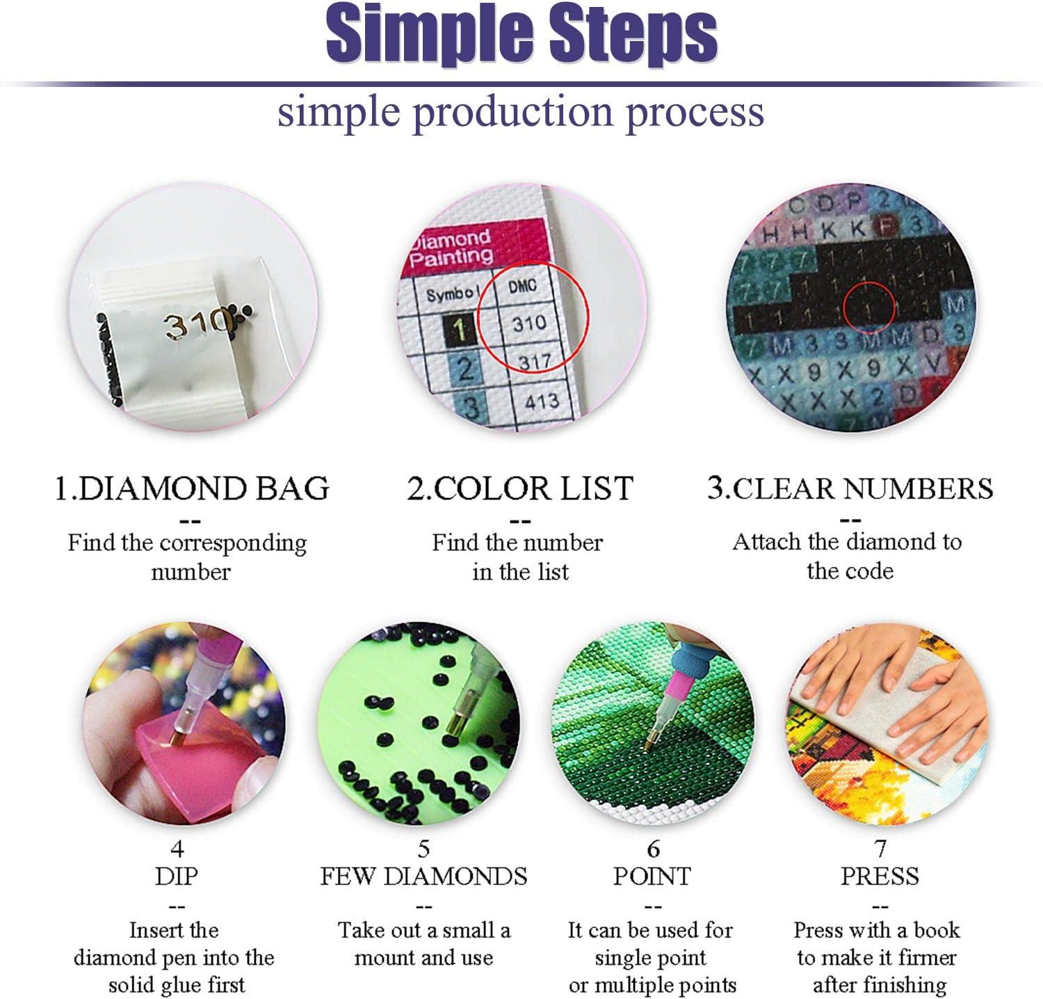 5D Diamond Painting Kits for Kids,Diamond Art Kits Diamond Dots,Gem Arts &  Crafts Full Drill Dimond Color Landscape,Home Wall Decor 