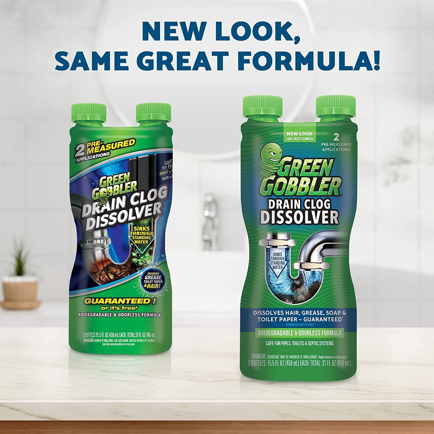 Green Gobbler Liquid Hair Drain Clog Remover, For Toilets ...