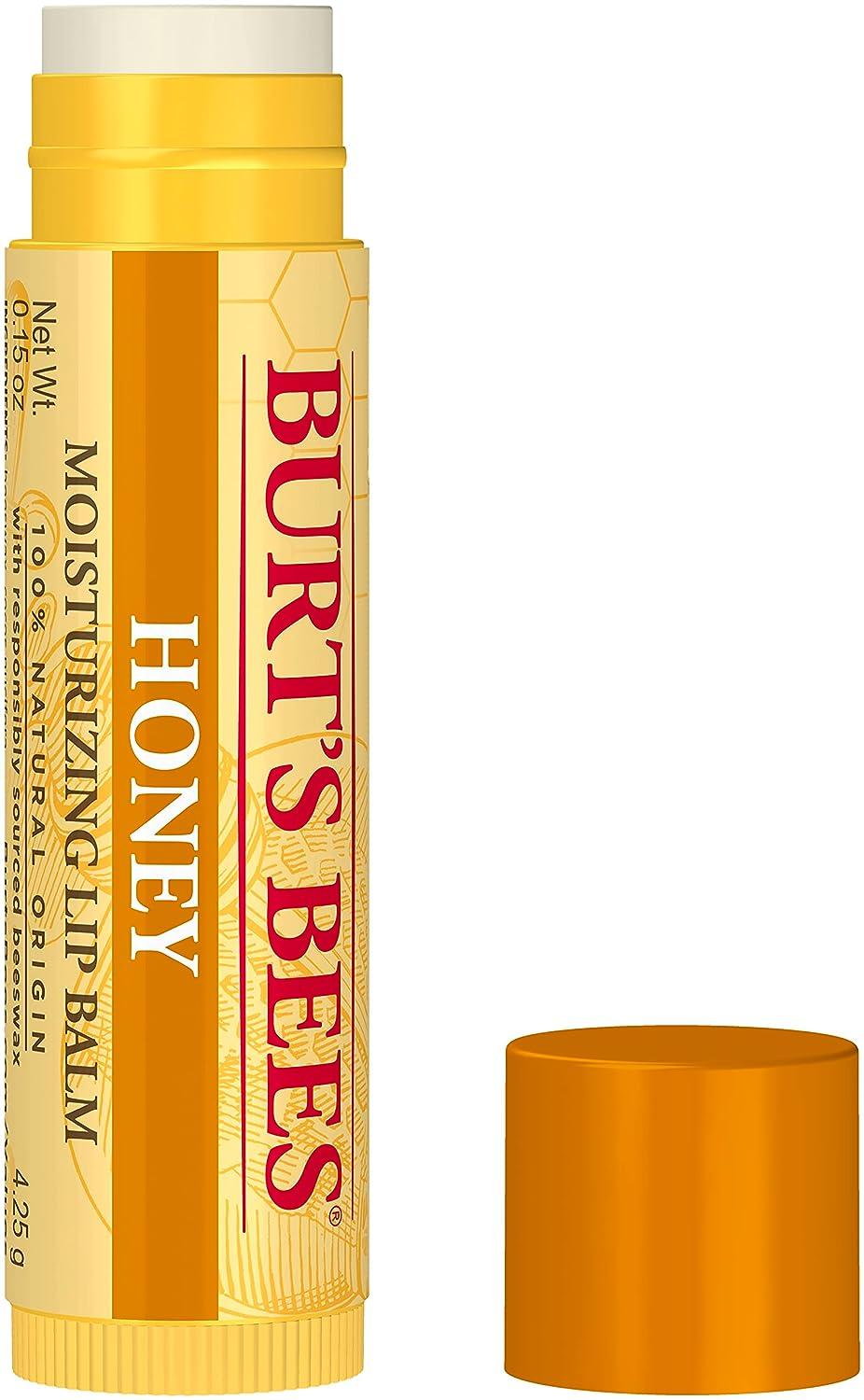 Burt's Bees 100% Natural Moisturizing Lip Balm Honey with Beeswax - 1 Tube  0.15 Ounce