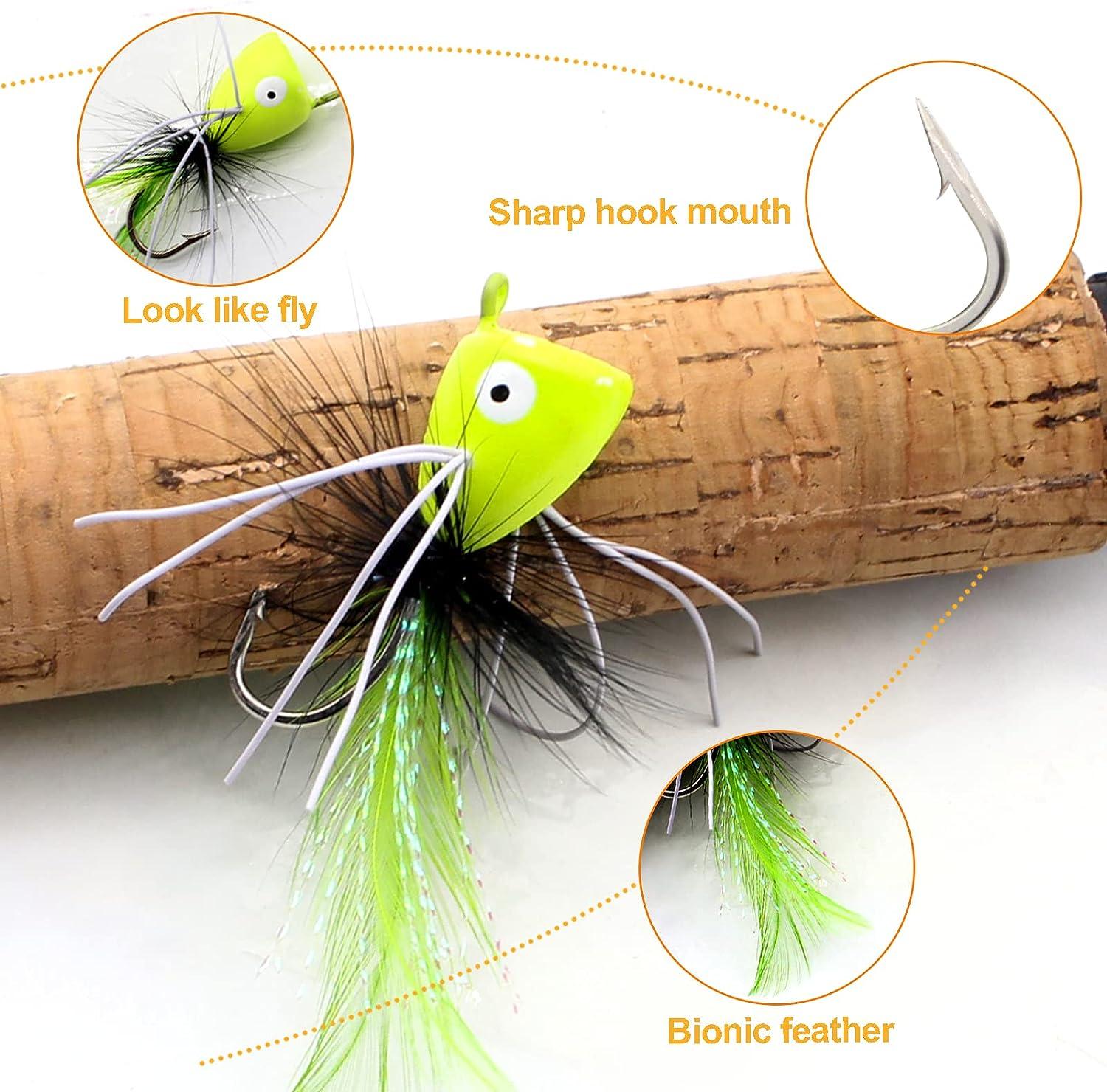 Ghanneey Fly Fishing Poppers Dry Flies Lures Fly Fishing Tying Tools for  Fishing Flies Making Accessories Bass Trout Panfish Bluegill Salmon A:Fly  Fishing Poppers 10pcs