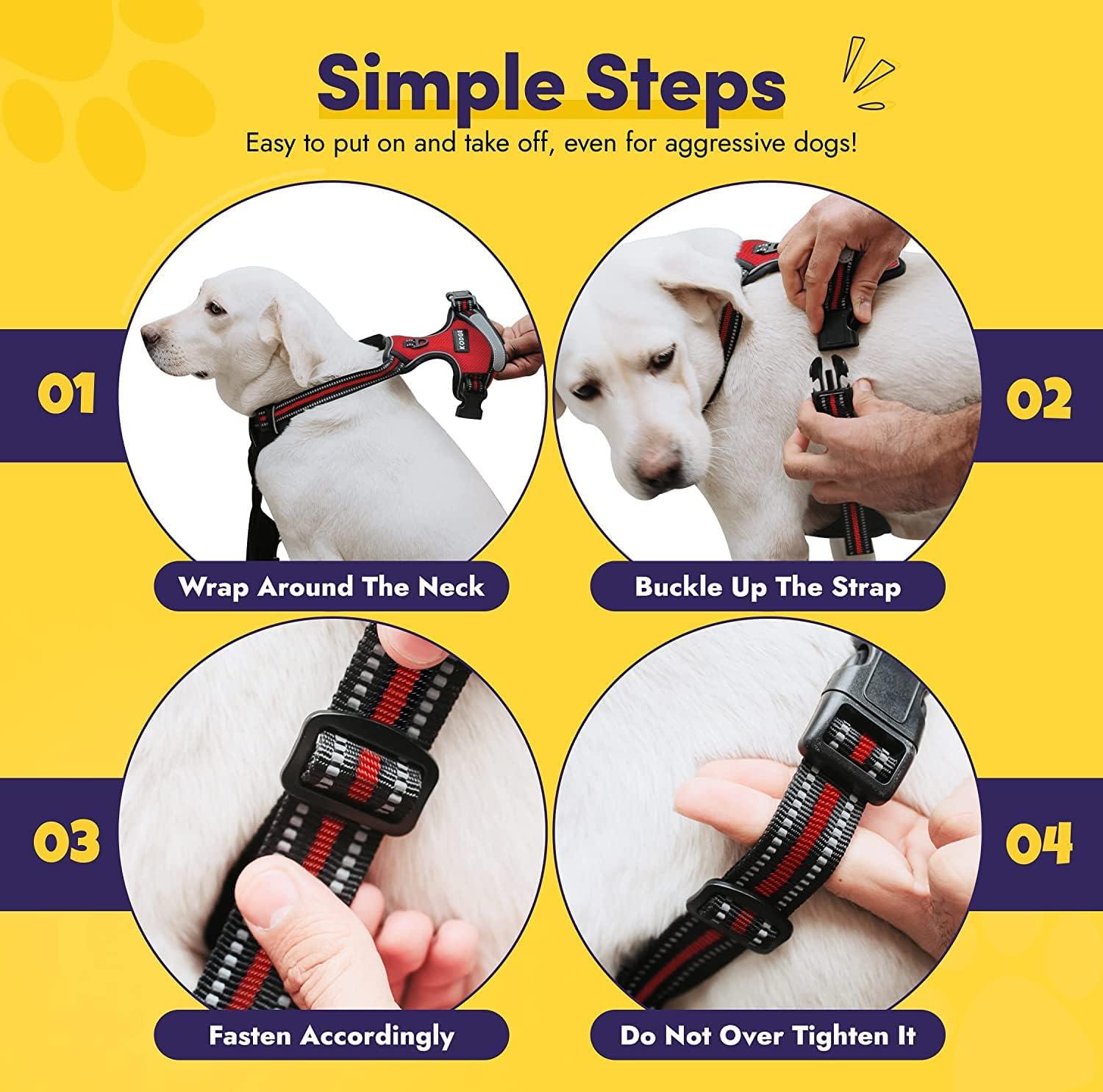 KODGE Dog Harness Medium UK No Pull Soft Padded Adjustable Pet