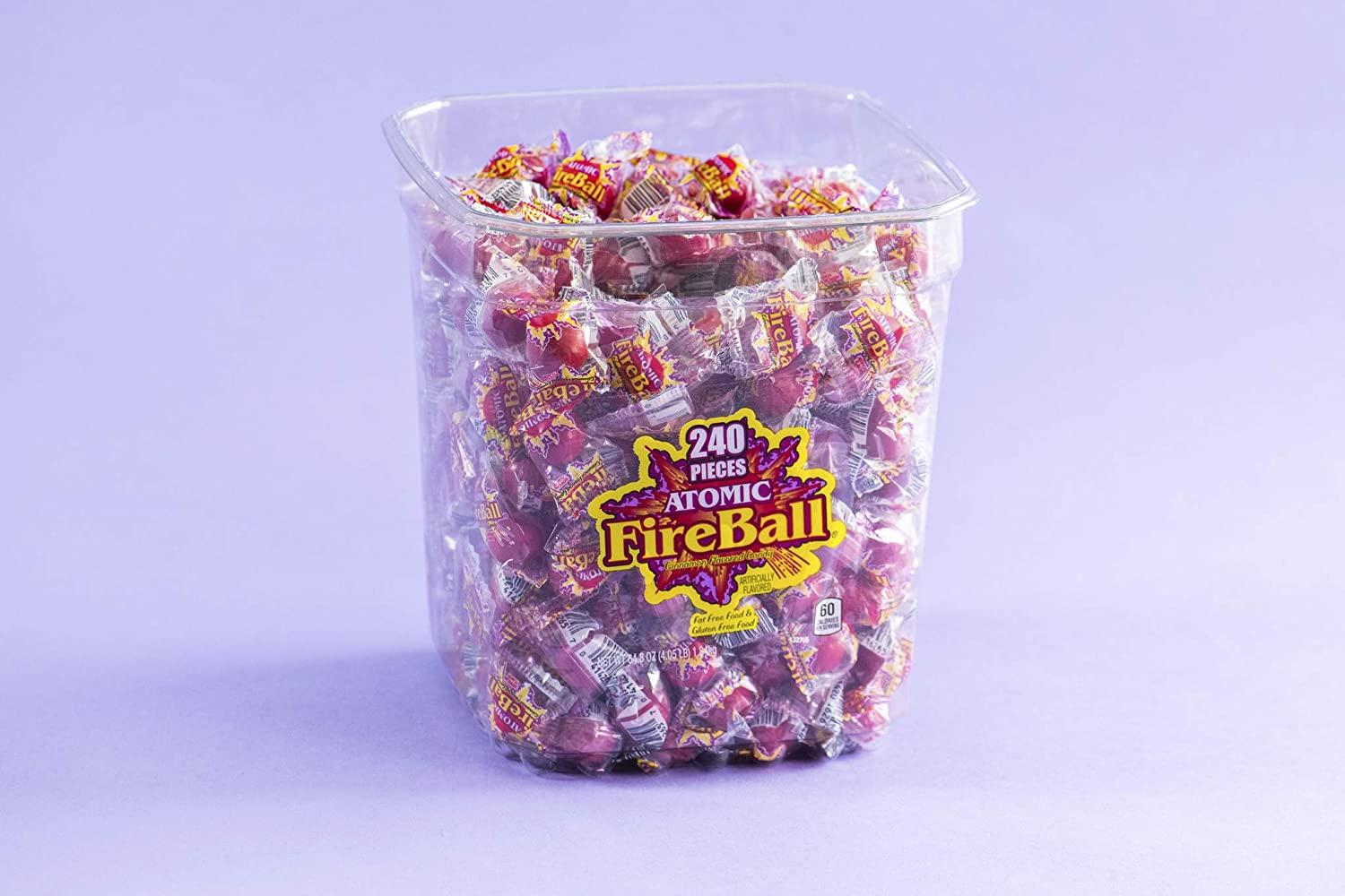 Atomic Fireballs Candy 4.05lb Bulk Tub Intense Cinnamon Flavor
