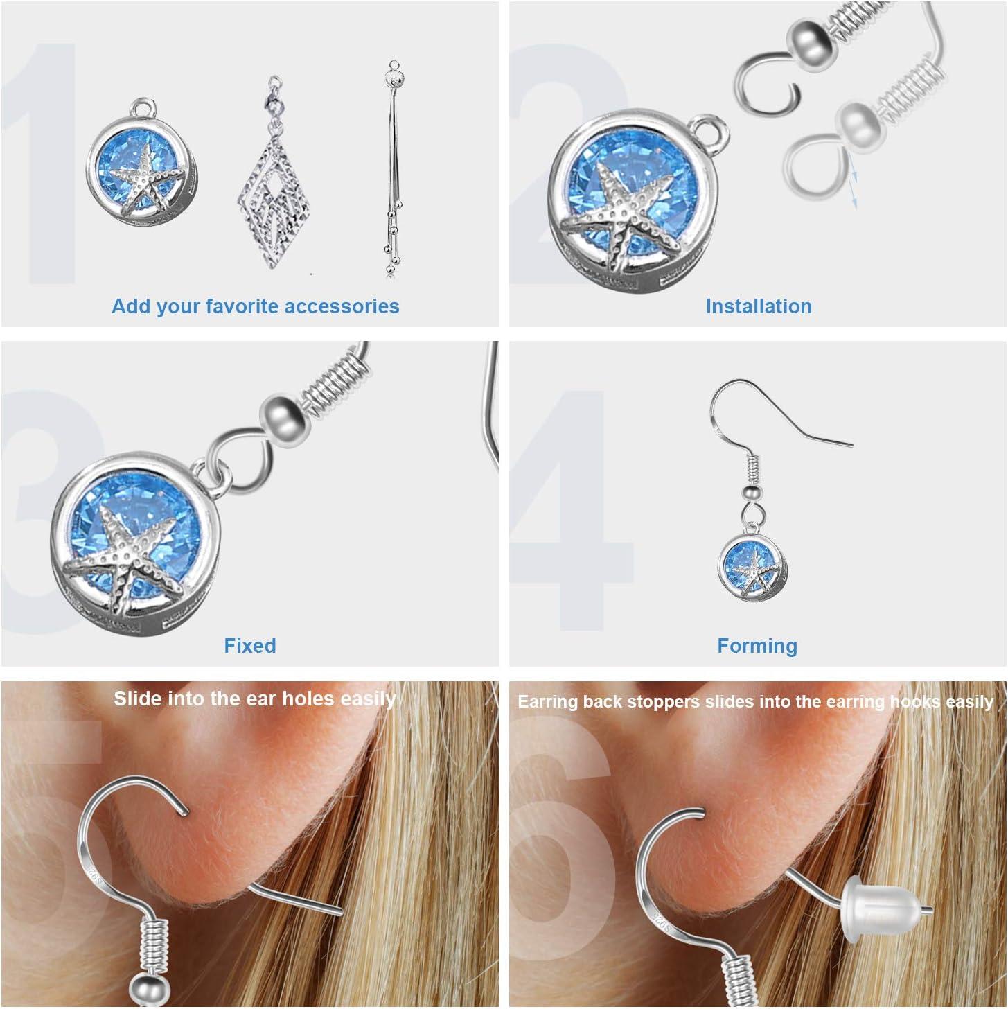 Pair of Secure, Clear, Transparent Comfort and Anti Allergy Earring Backings  for Earrings and Piercings 