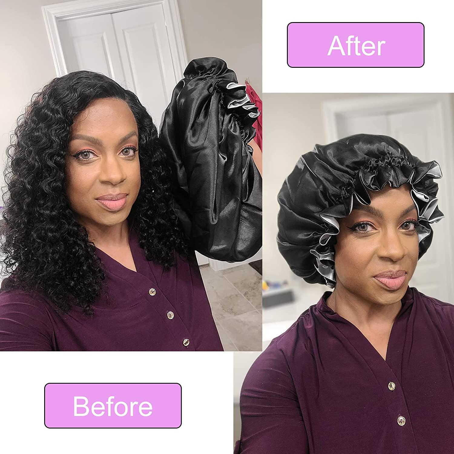 Satin Silk 2 Pack for Black Women Double Layer Soft Sleep