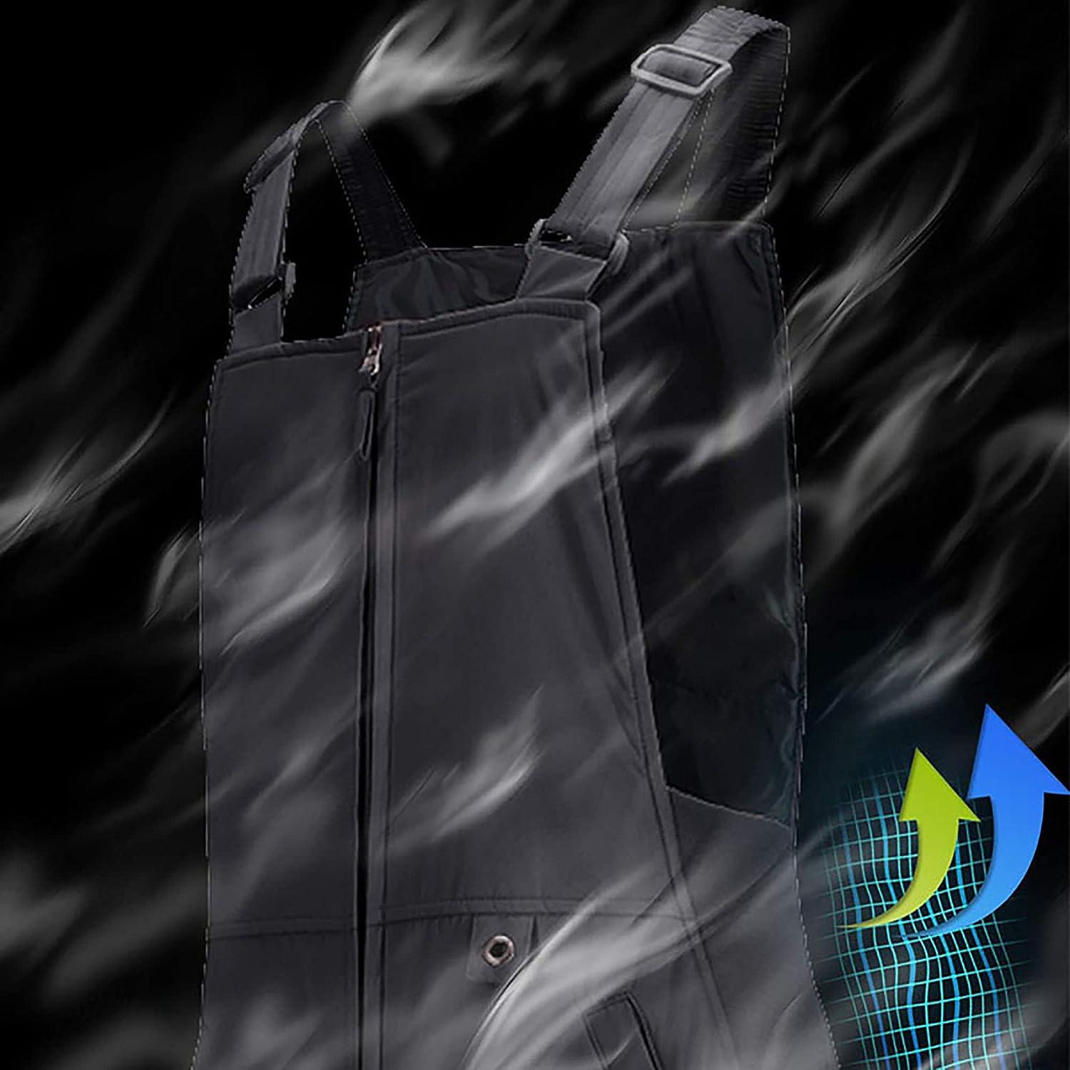 Tearom Women's Insulated Snow Bib Overalls Medium, Soft Black