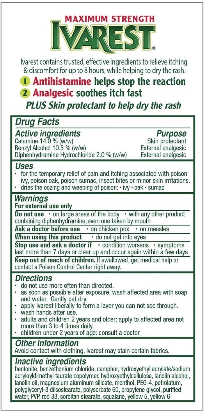 Ivarest Maximum Strength Poison Ivy Itch Relief Medicated AntiItch