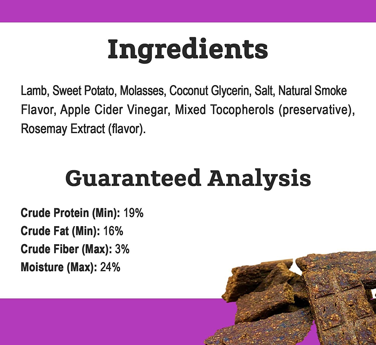 Tender & True Pet Nutrition Humanely Raised Lamb Jerky Dog Treats 4 Oz