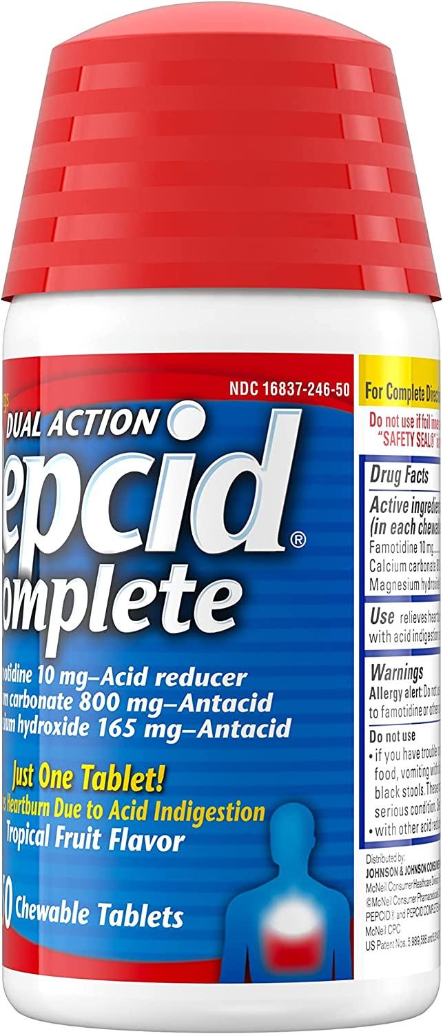 Buy Pepcid Complete Acid Reducer   Antacid Chewables 10 mg Famotidine