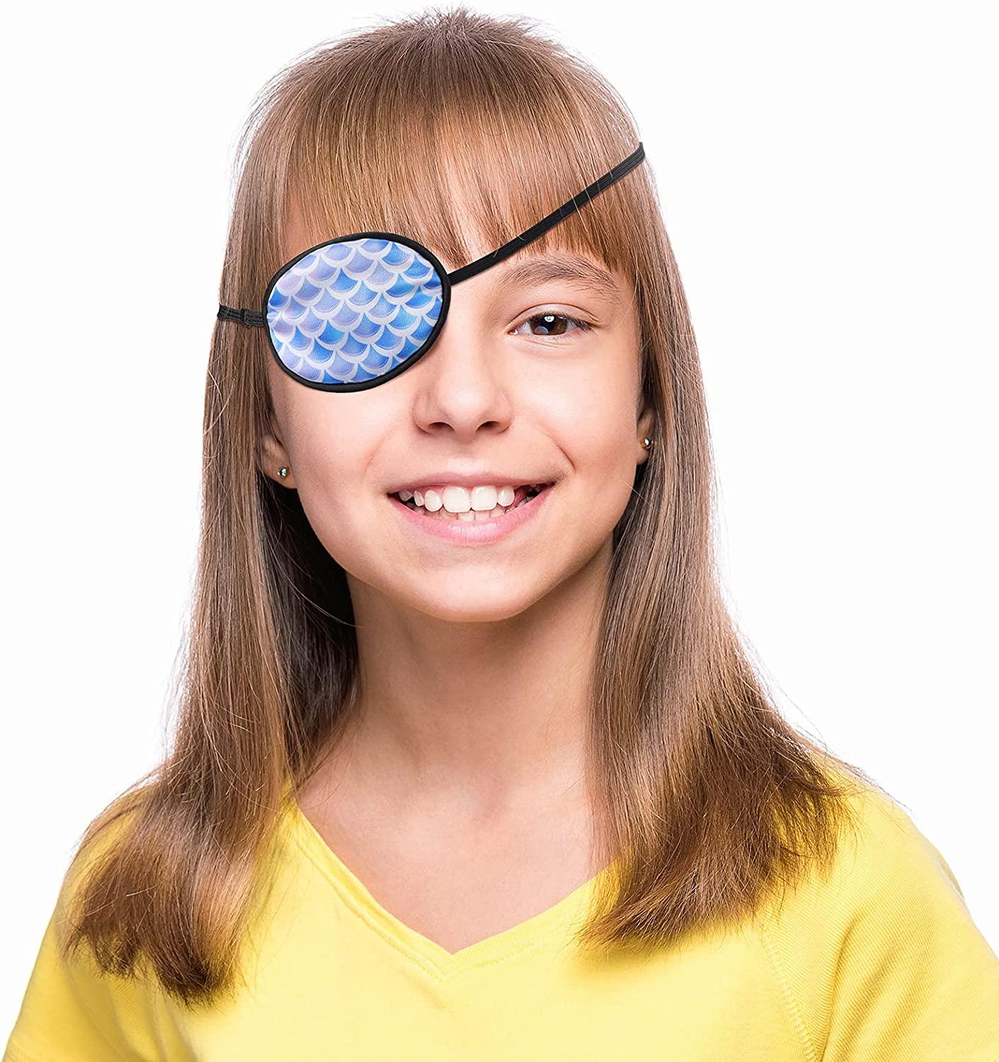 SATINIOR Silk Adjustable Eye Patch 4 Pieces Lazy Eye Patches with