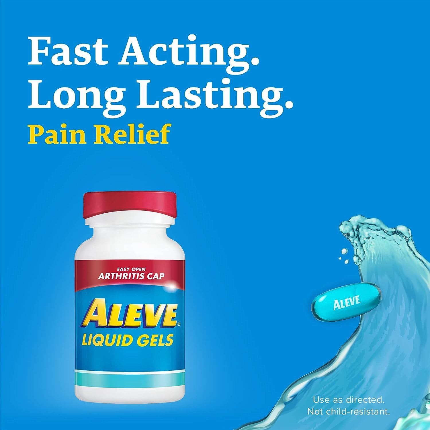 Aleve Liquid Gels, Naproxen Sodium for Pain Relief 80 Count