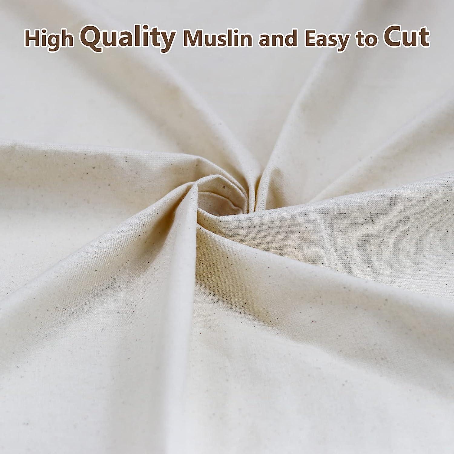 HOTGODEN Medium Weight 100% Cotton Muslin Fabric: 63 inch x 2 5 10 Yards  Unbleached Muslin Linen Fabric Material for Sewing Material Apparel Cloth 2  YARD Natural