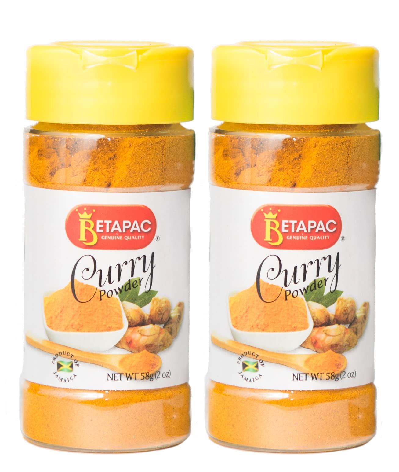 Betapac Curry Powder 2Ozs 2 Pack Small Size, Convenient Dispensing Bottle