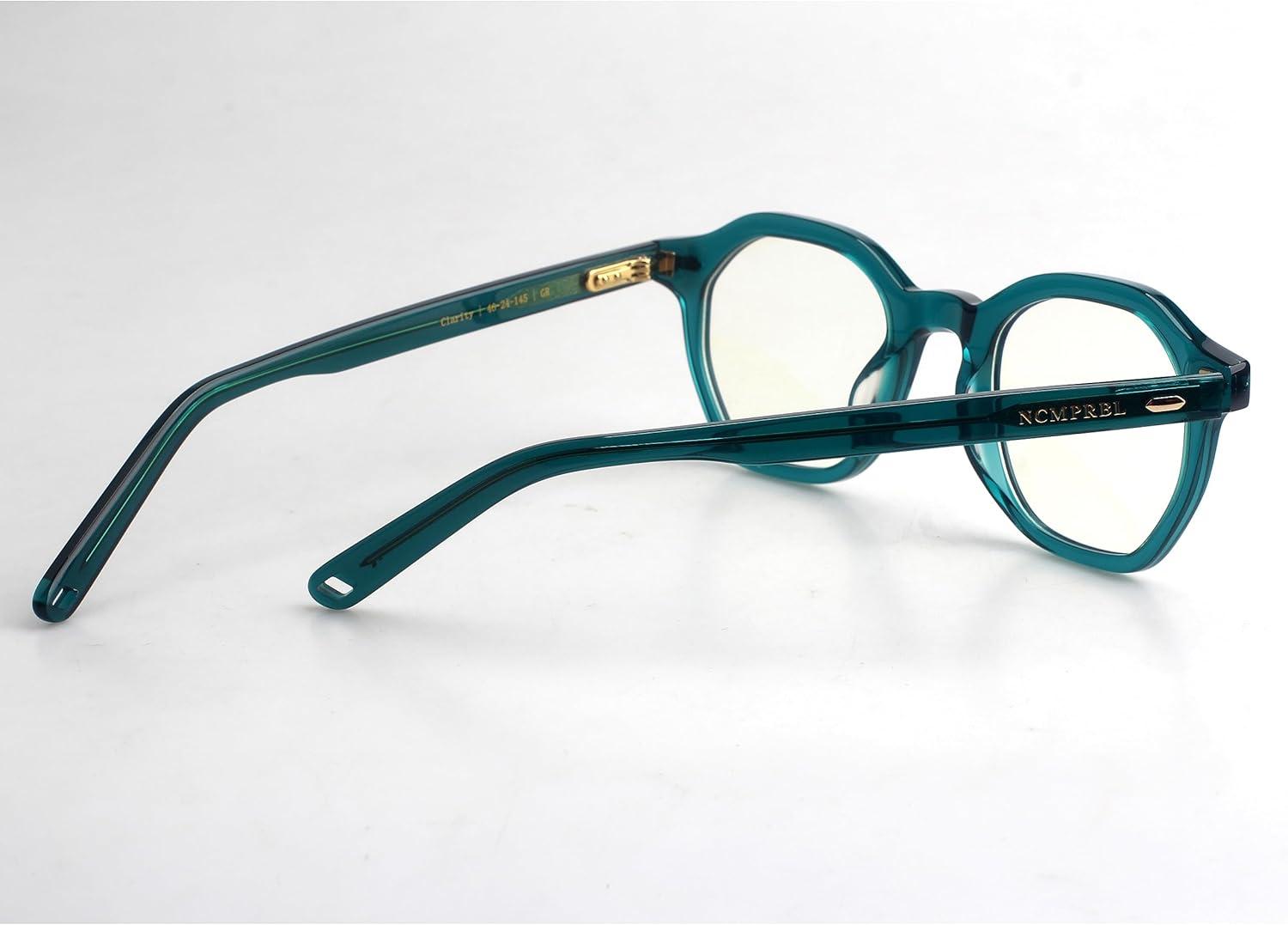 Clarity Manifest Unisex Large Frame Eyeglasses Green Anti