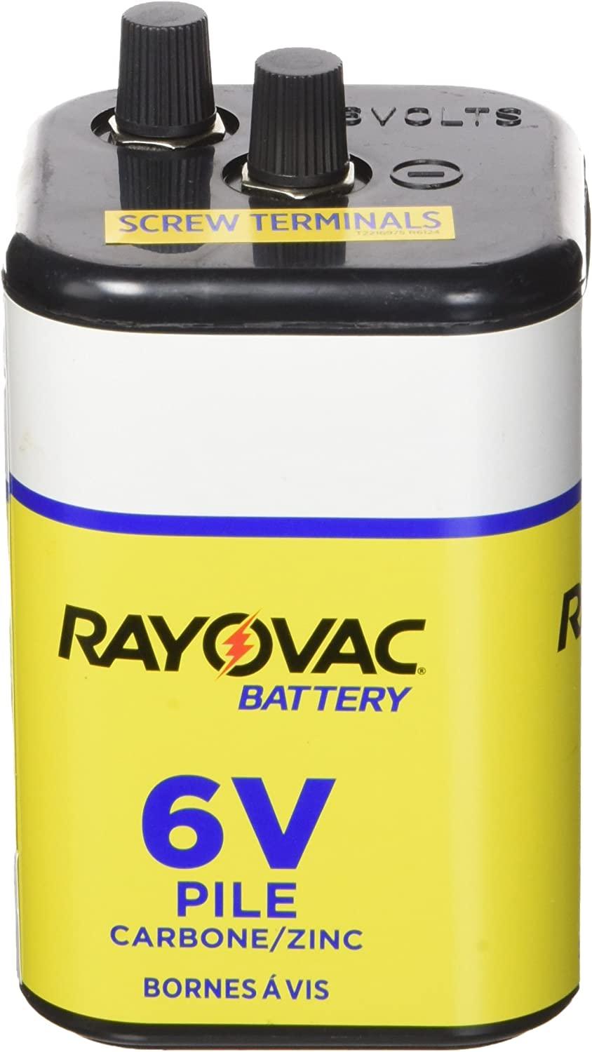 RAYOVAC Heavy Duty Lantern Battery, 6 Volt Screw Terminals, 945R4C