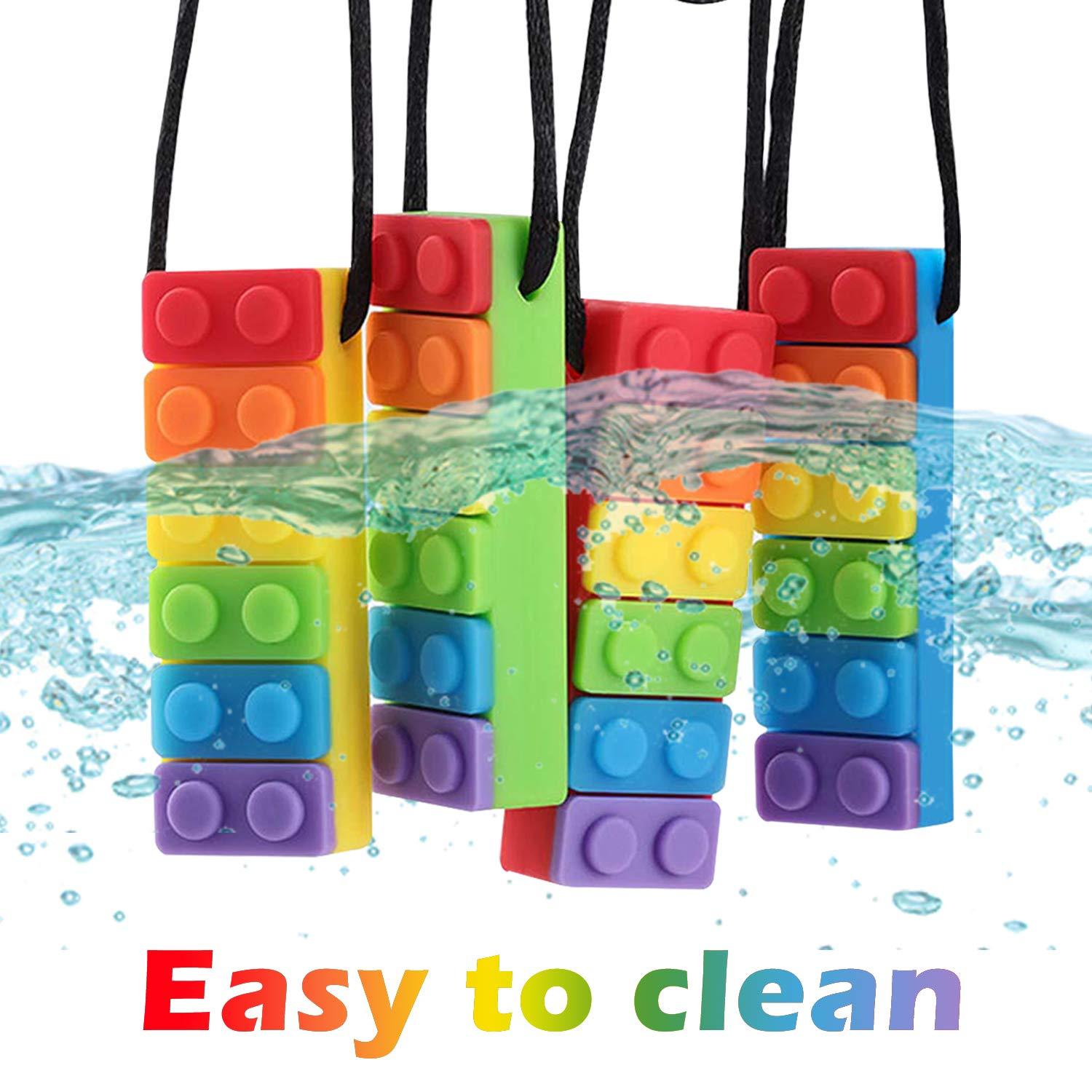 3 Pack Sensory Chew Necklace for Kids Toddlers with Autism ADHD,Biting Needs,Oral Motor Chewy