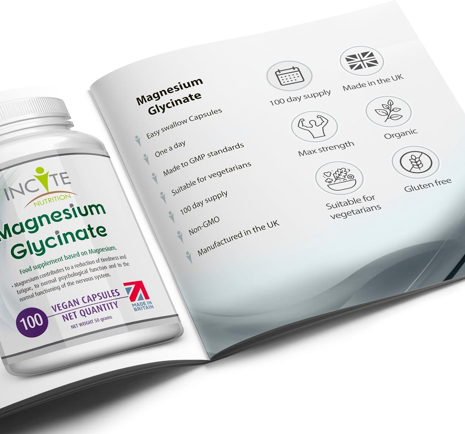 Magnesium Glycinate Supplements 500mg Premium Quality Natural High