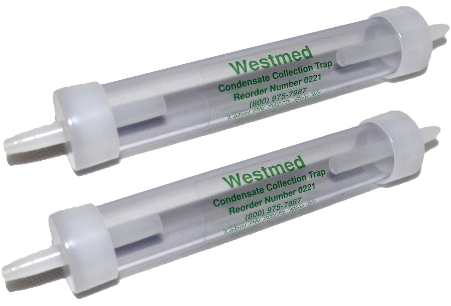 2Pack Westmed 0221 Oxygen InLine Water Trap for O2 Tubing
